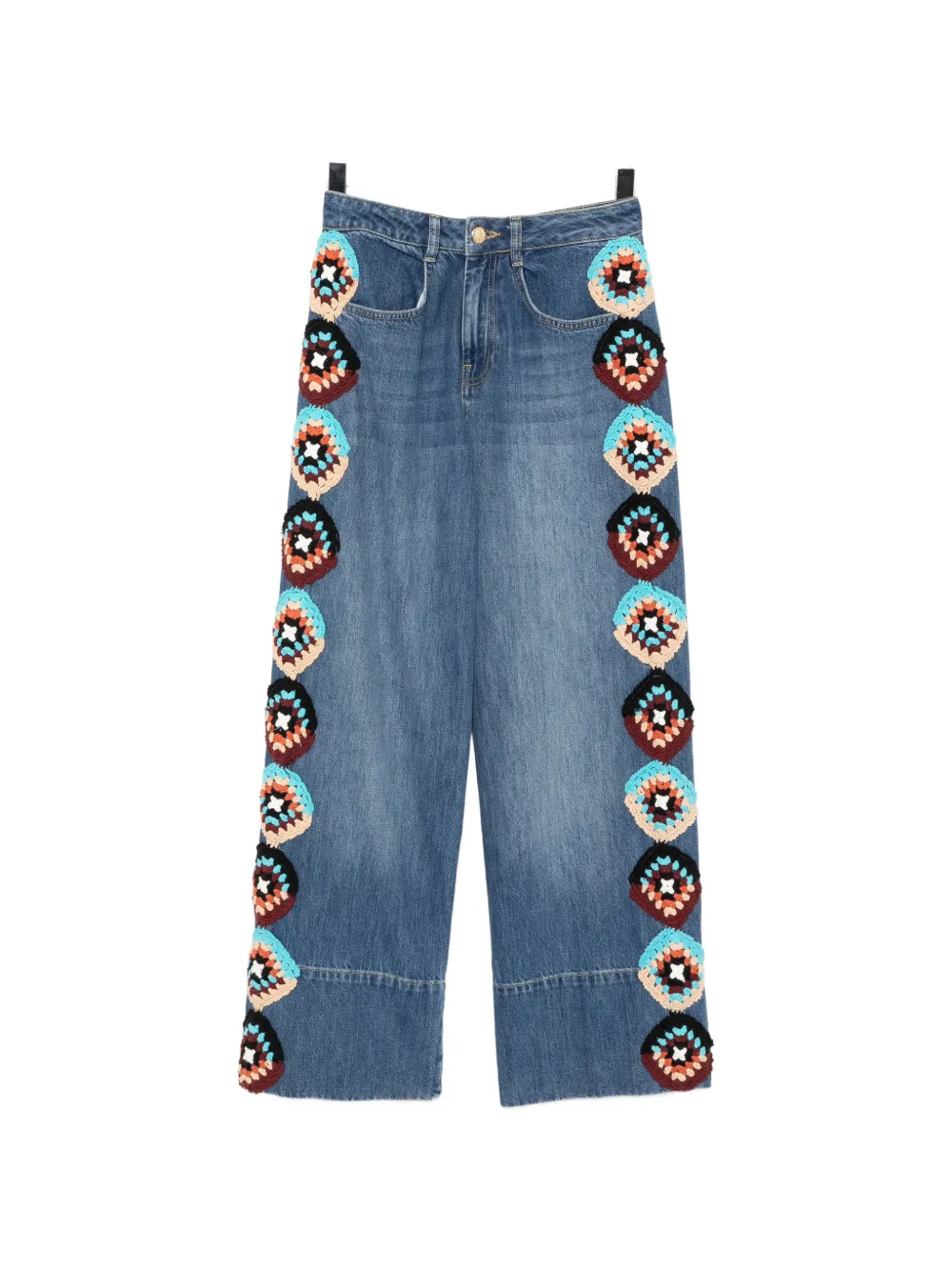 FARM Rio crochet-embellished jeans - Blu