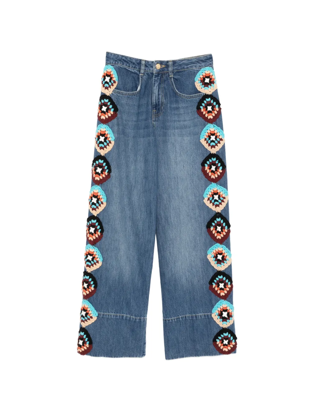 FARM Rio crochet-embellished jeans - Blu