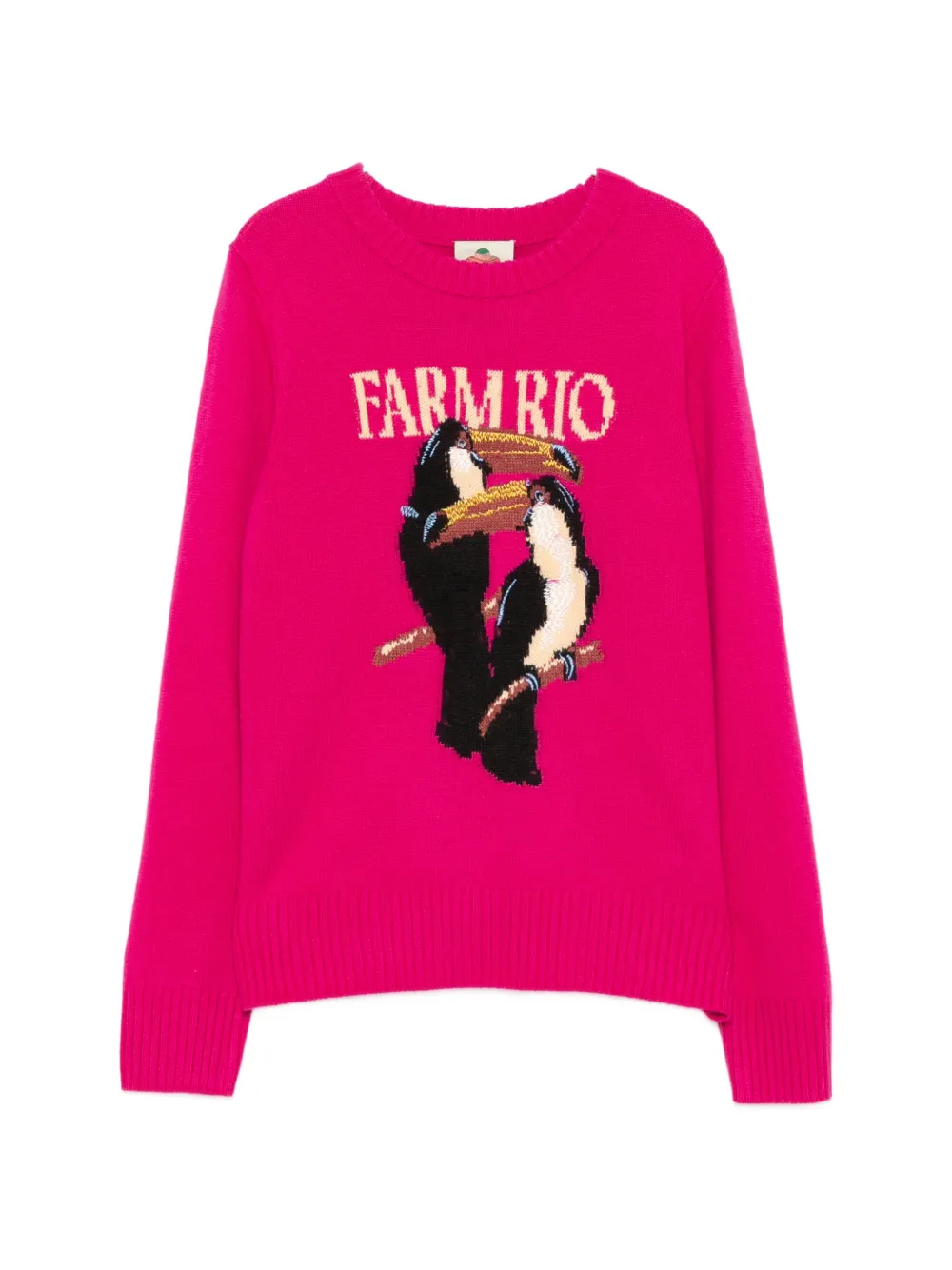FARM Rio toucan-applique sweater - Rosa