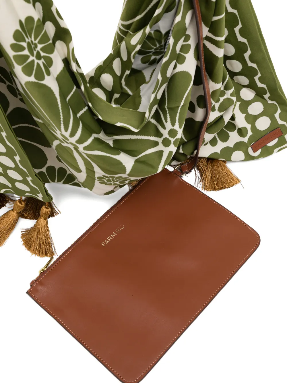  Farm Rio Floral-print Tassel Tote Bag - Green 