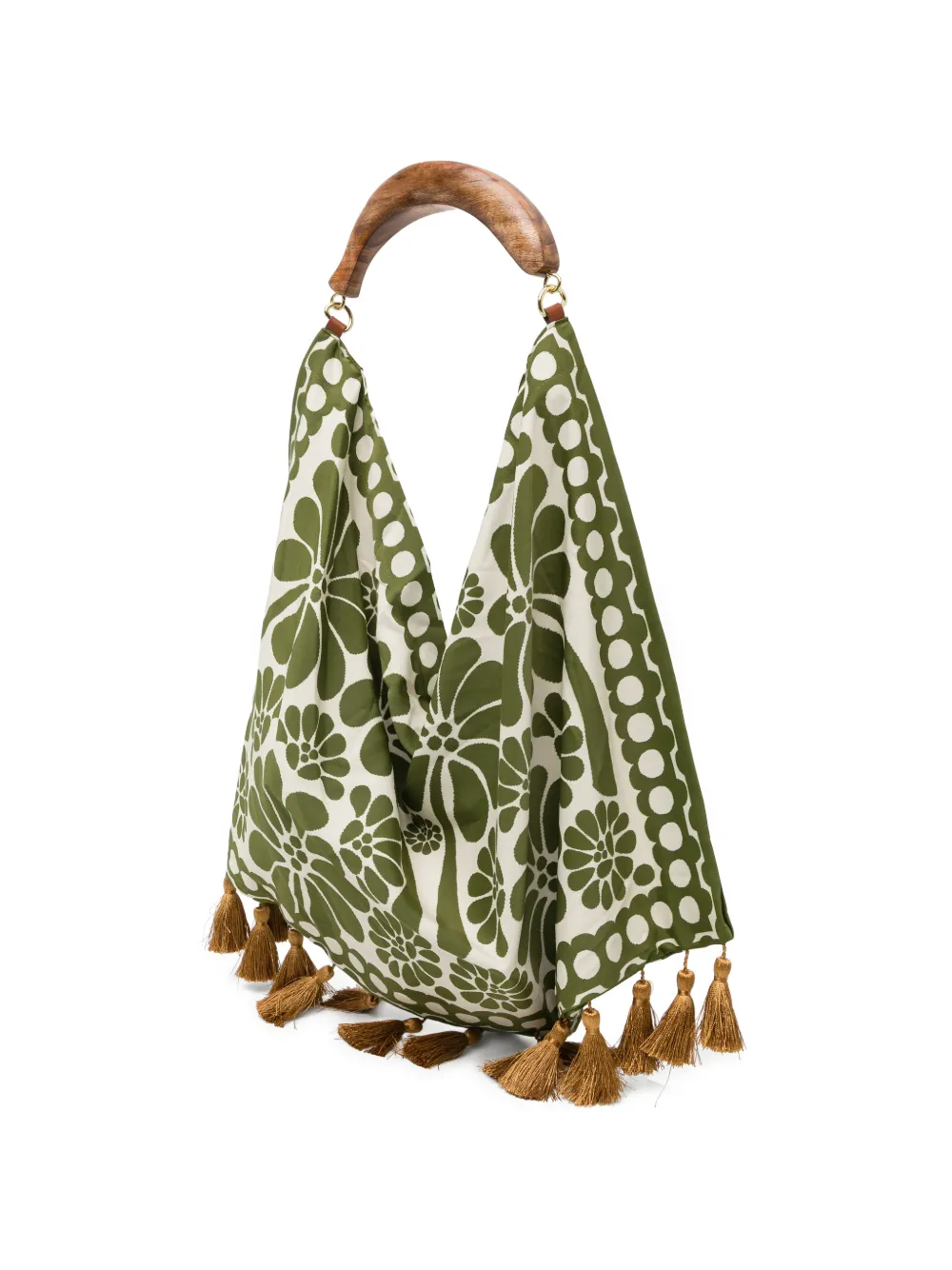  Farm Rio Floral-print Tassel Tote Bag - Green 