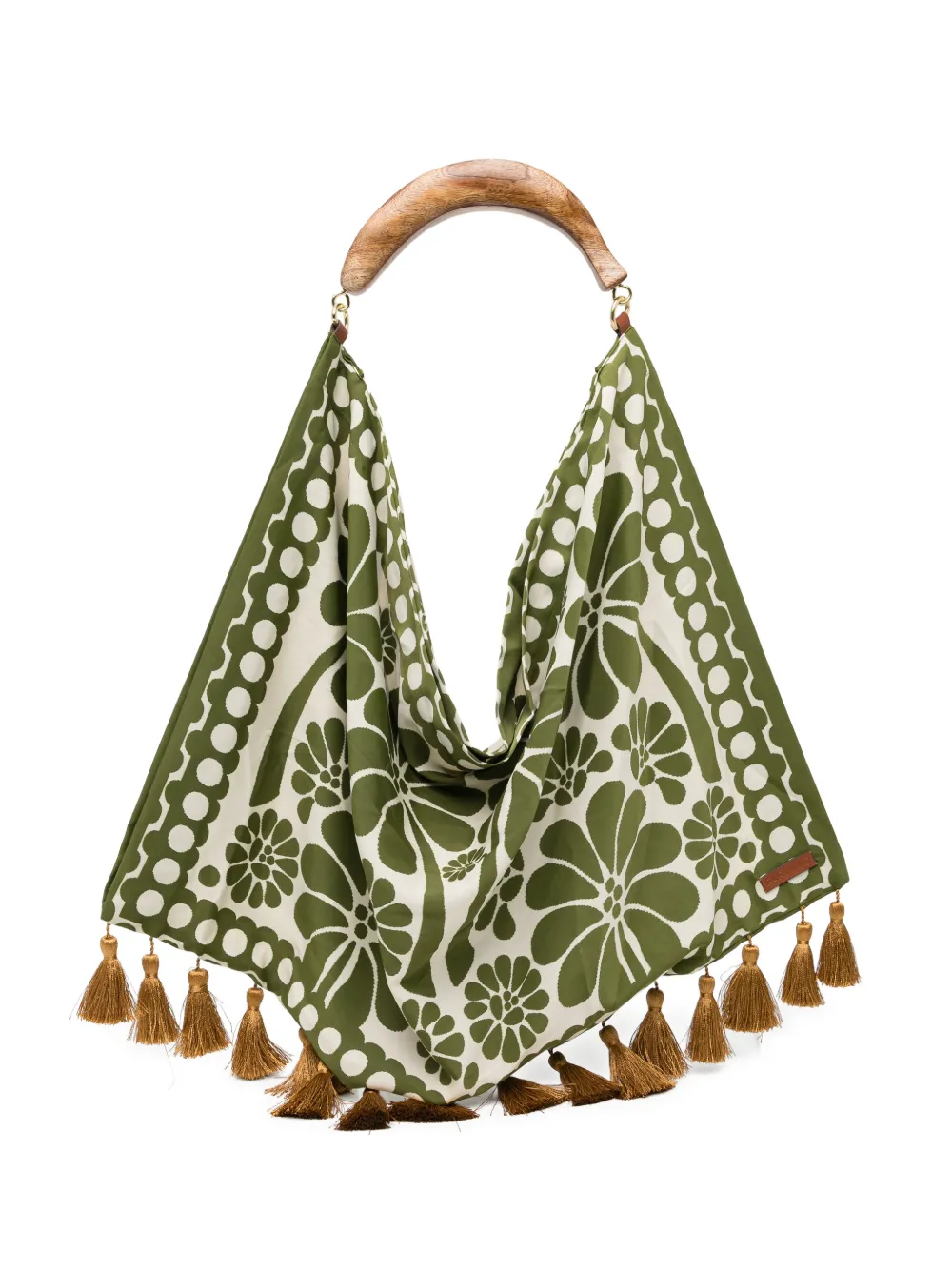 FARM Rio floral-print tassel tote bag - Verde