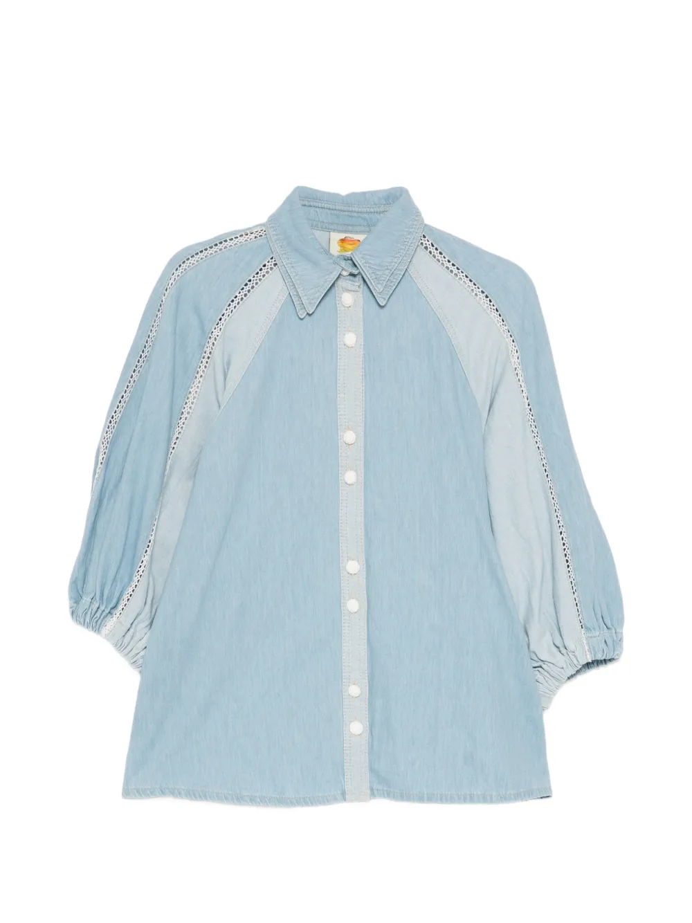 FARM Rio lace panelled shirt - Blu