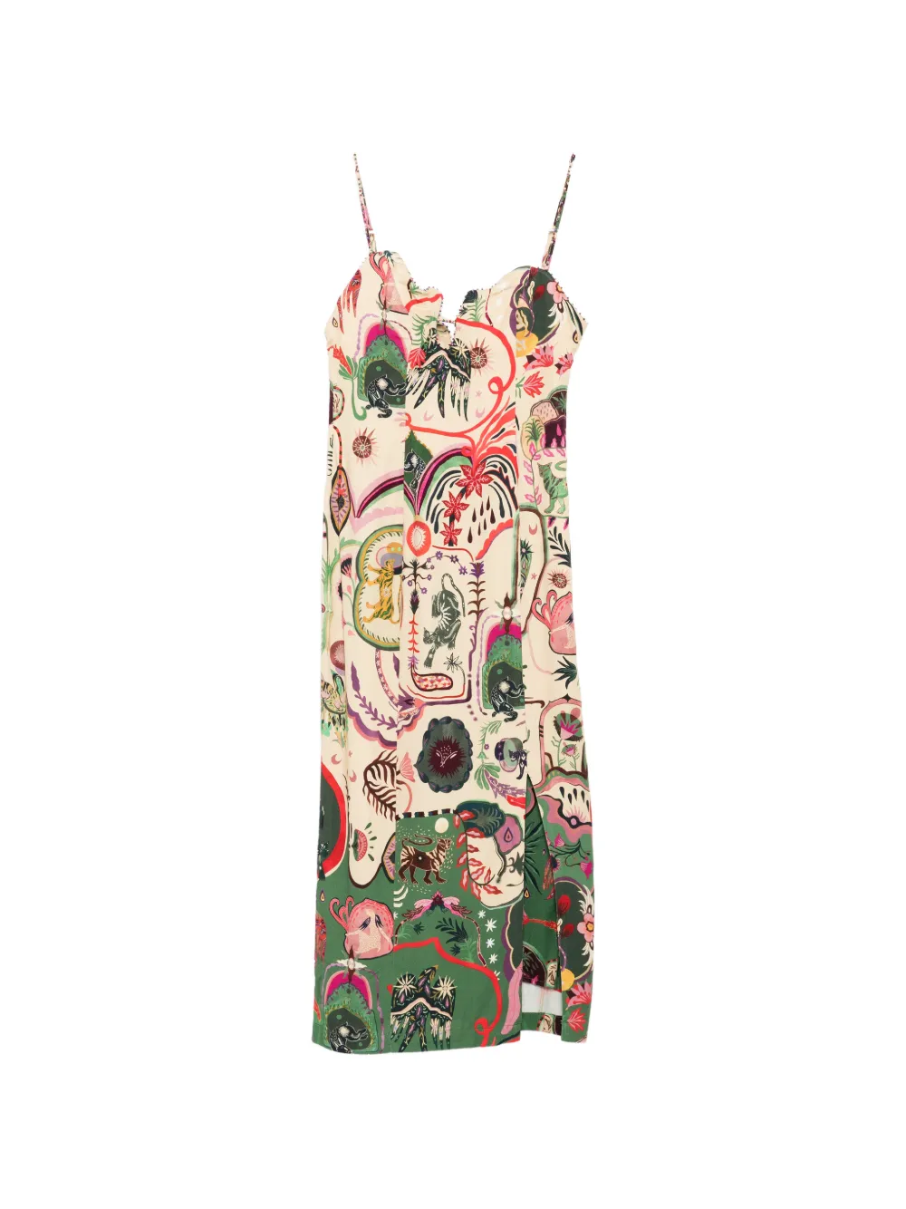 FARM Rio Artsy midi dress - Toni neutri