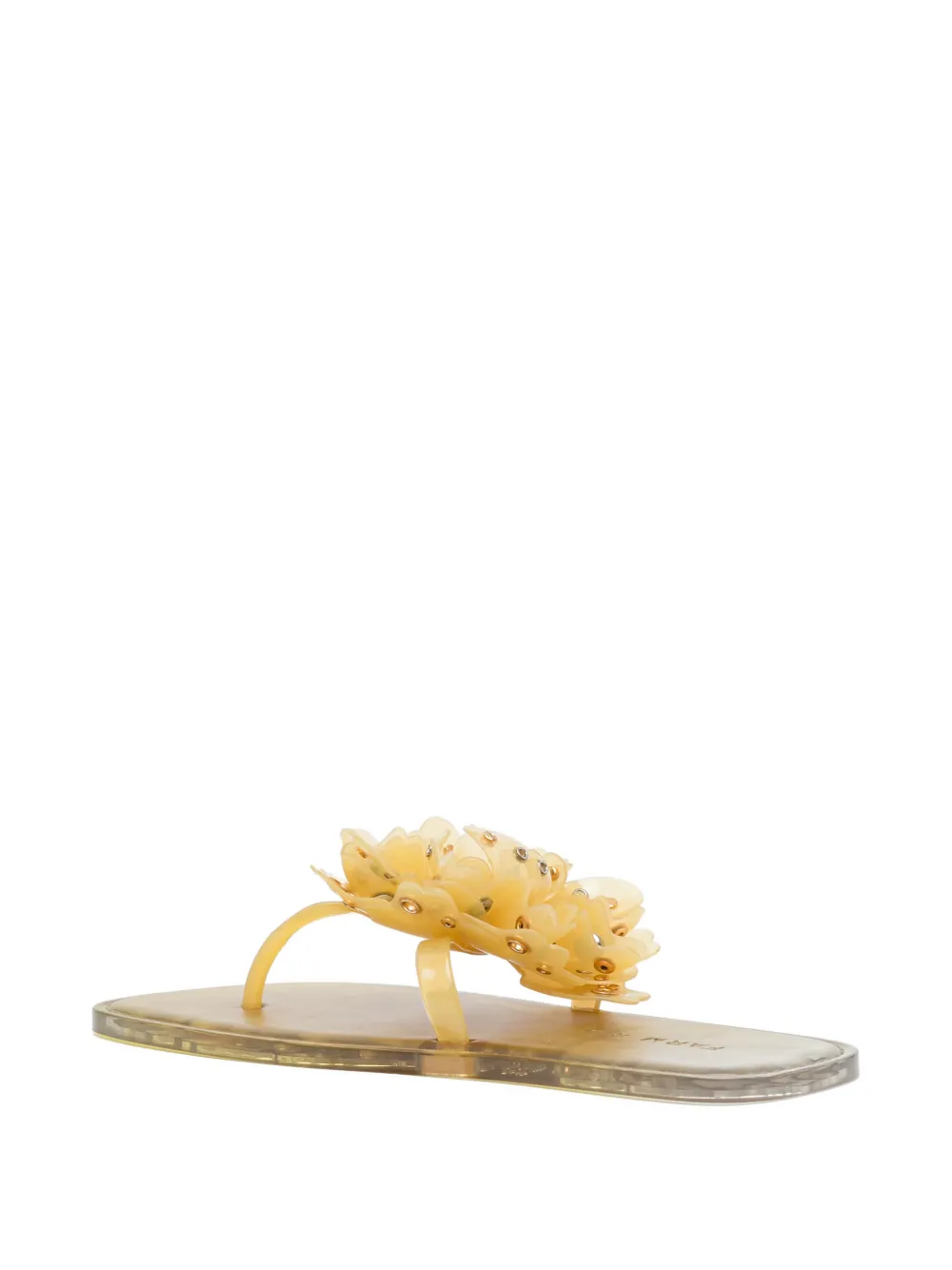 FARM Rio Teenslippers verfraaid met bloemen Geel
