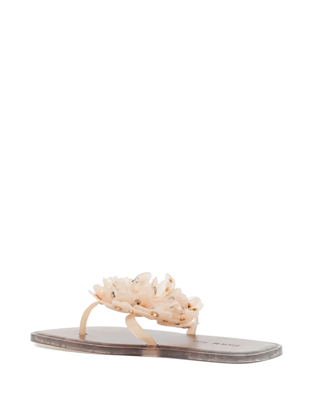 FARM Rio Teenslippers verfraaid met bloemen Beige