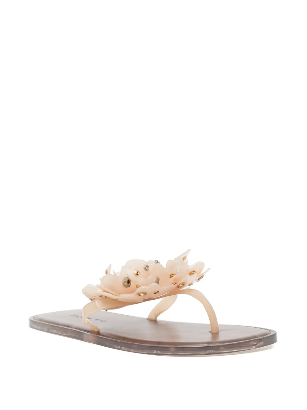 FARM Rio Teenslippers verfraaid met bloemen Beige