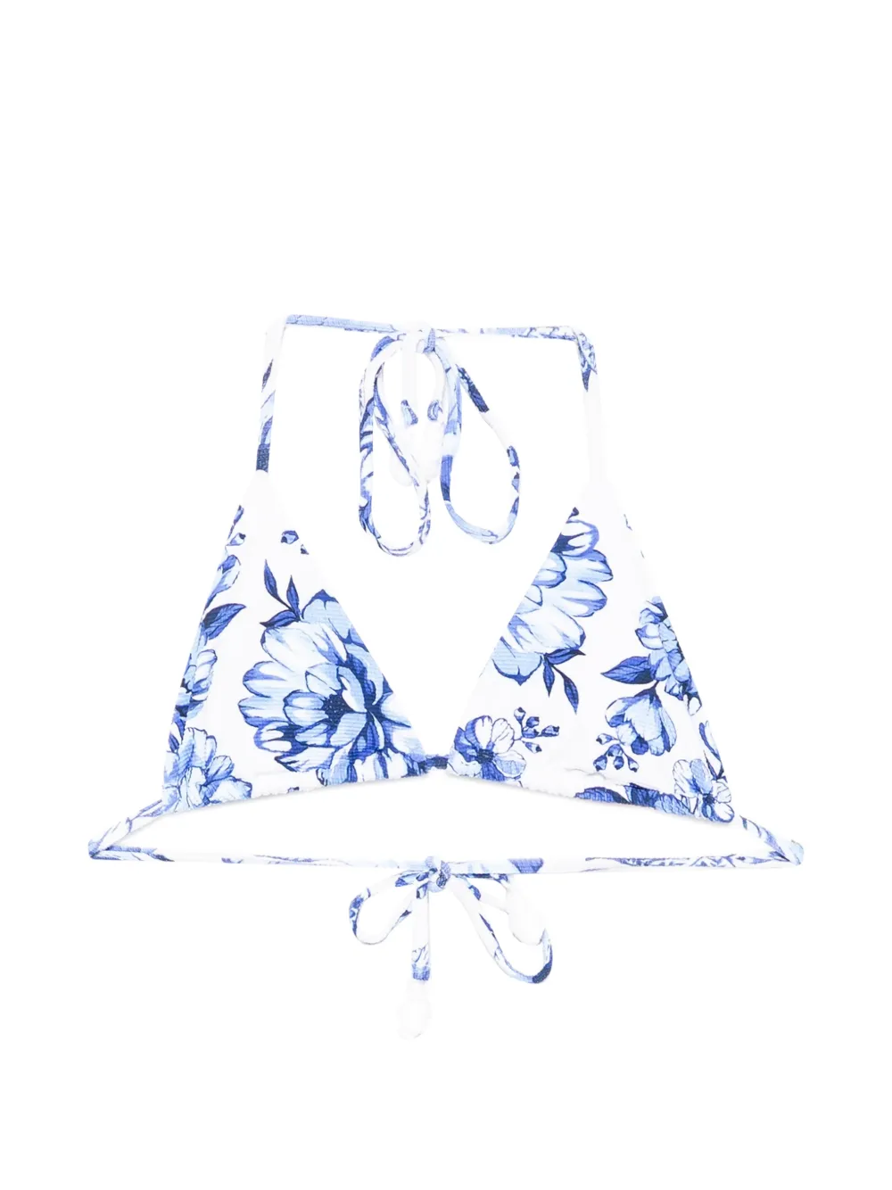 FARM Rio floral-print bikini top - Bianco
