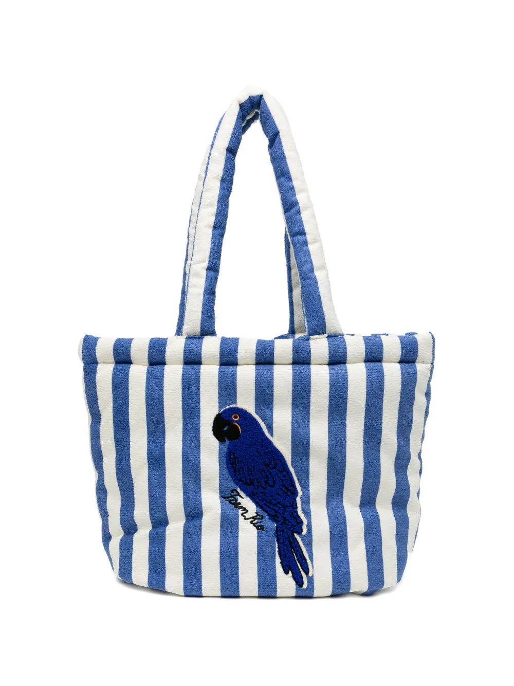 FARM Rio parrot striped tote bag - Blu