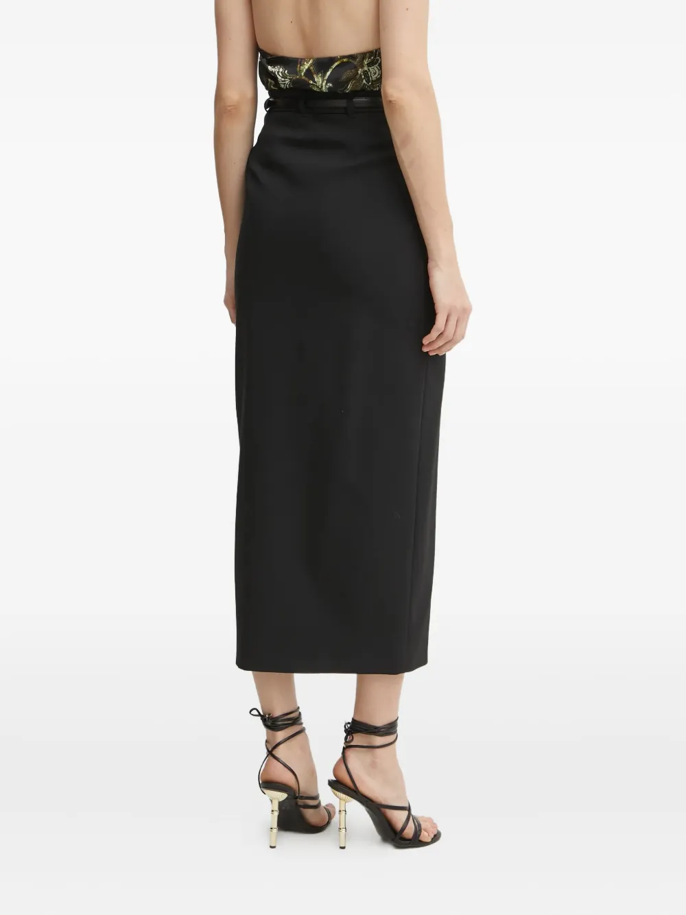 Marciano Slit-detail Midi Skirt In Black