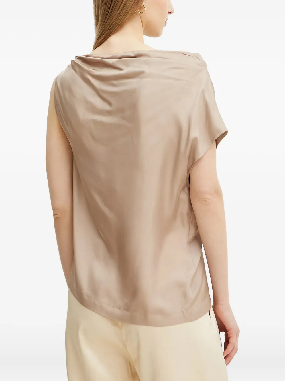 Marciano Dorian Draped Sleeveless Top In Brown