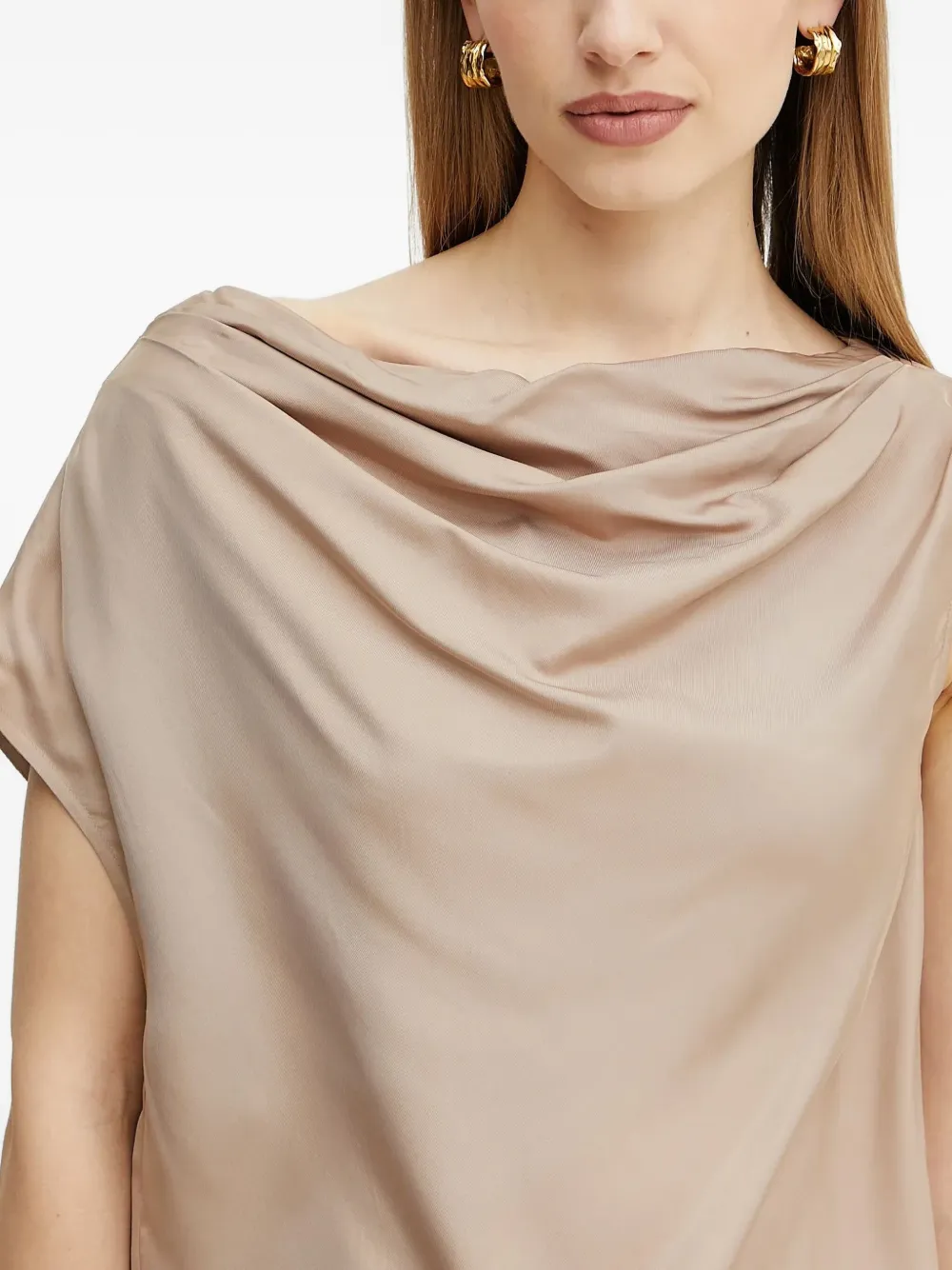 Marciano Dorian Draped Sleeveless Top In Brown