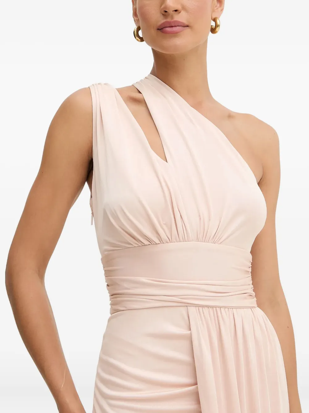 Guess Usa X Marciano One-shoulder Cut-out Maxi Dress In Neutral