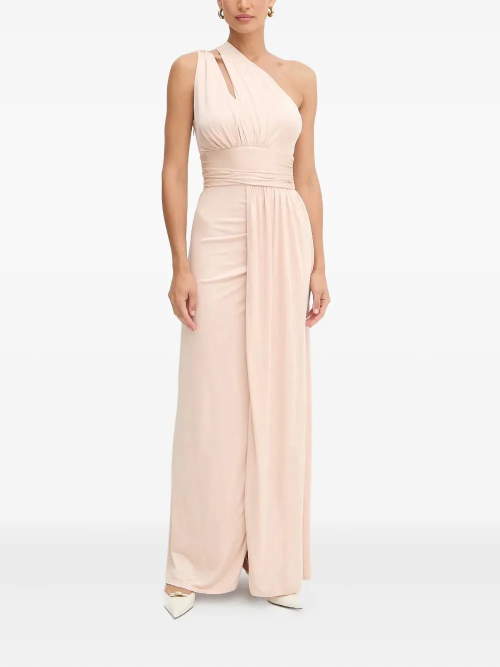 Guess Usa X Marciano One-shoulder Cut-out Maxi Dress In Neutral