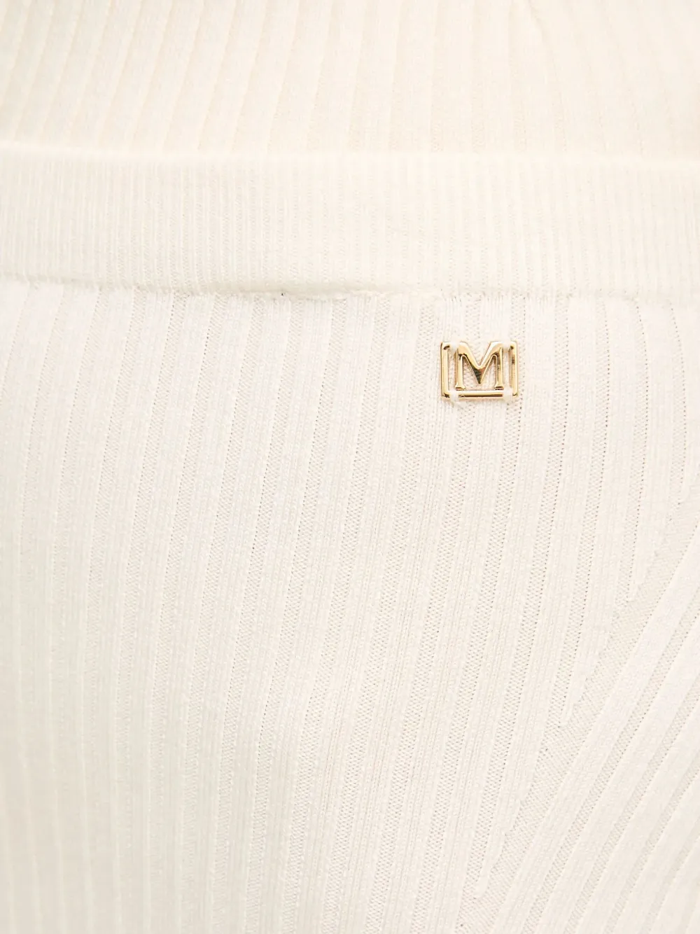 Guess Usa Lace-trim Ribbed Midi Skirt In White