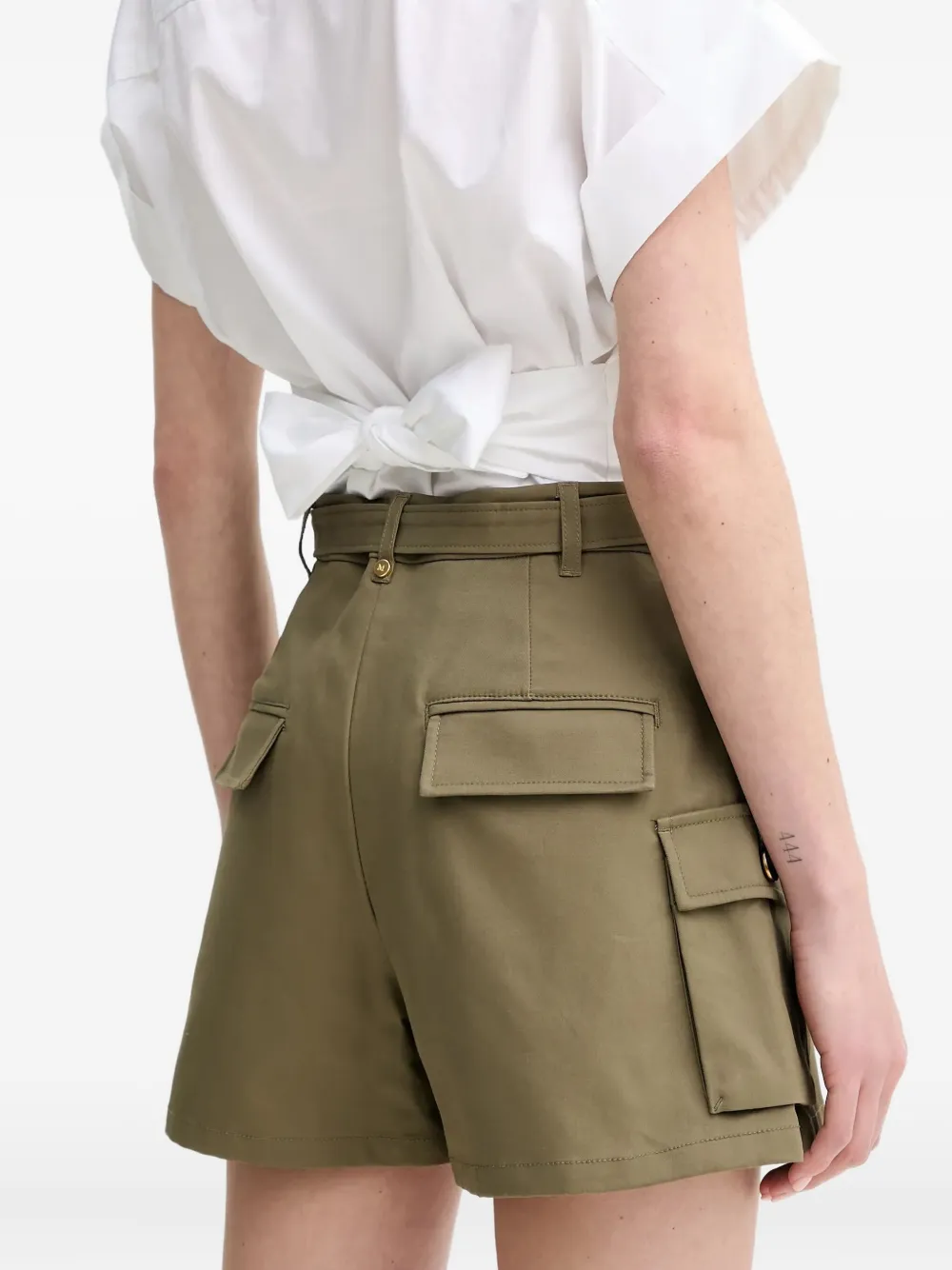 Marciano Buckle Belted Shorts In Green