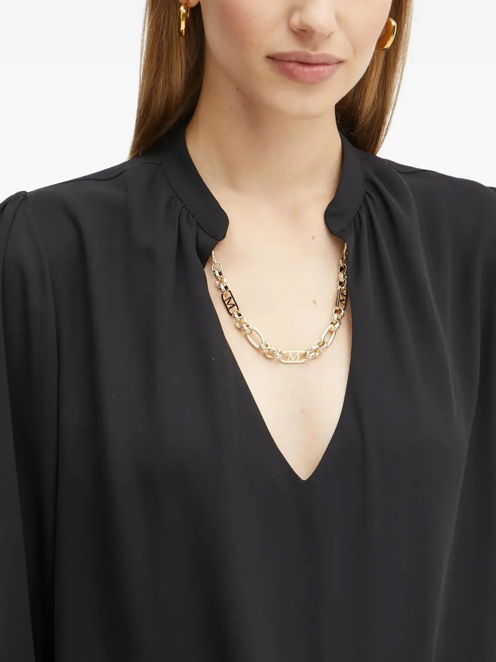 Guess Usa V-neck Blouse In Black