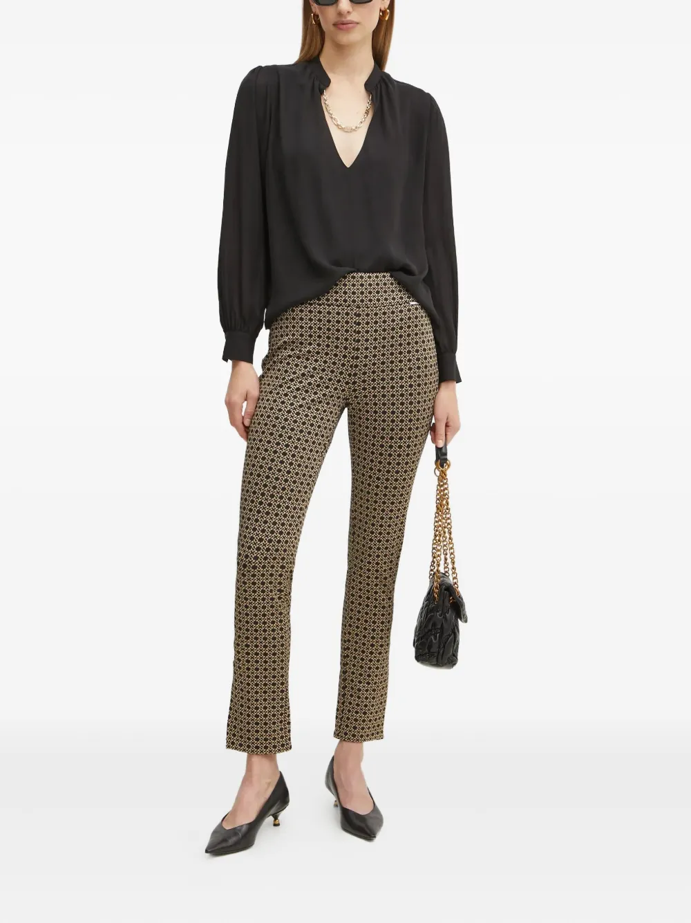 Guess Usa V-neck Blouse In Black