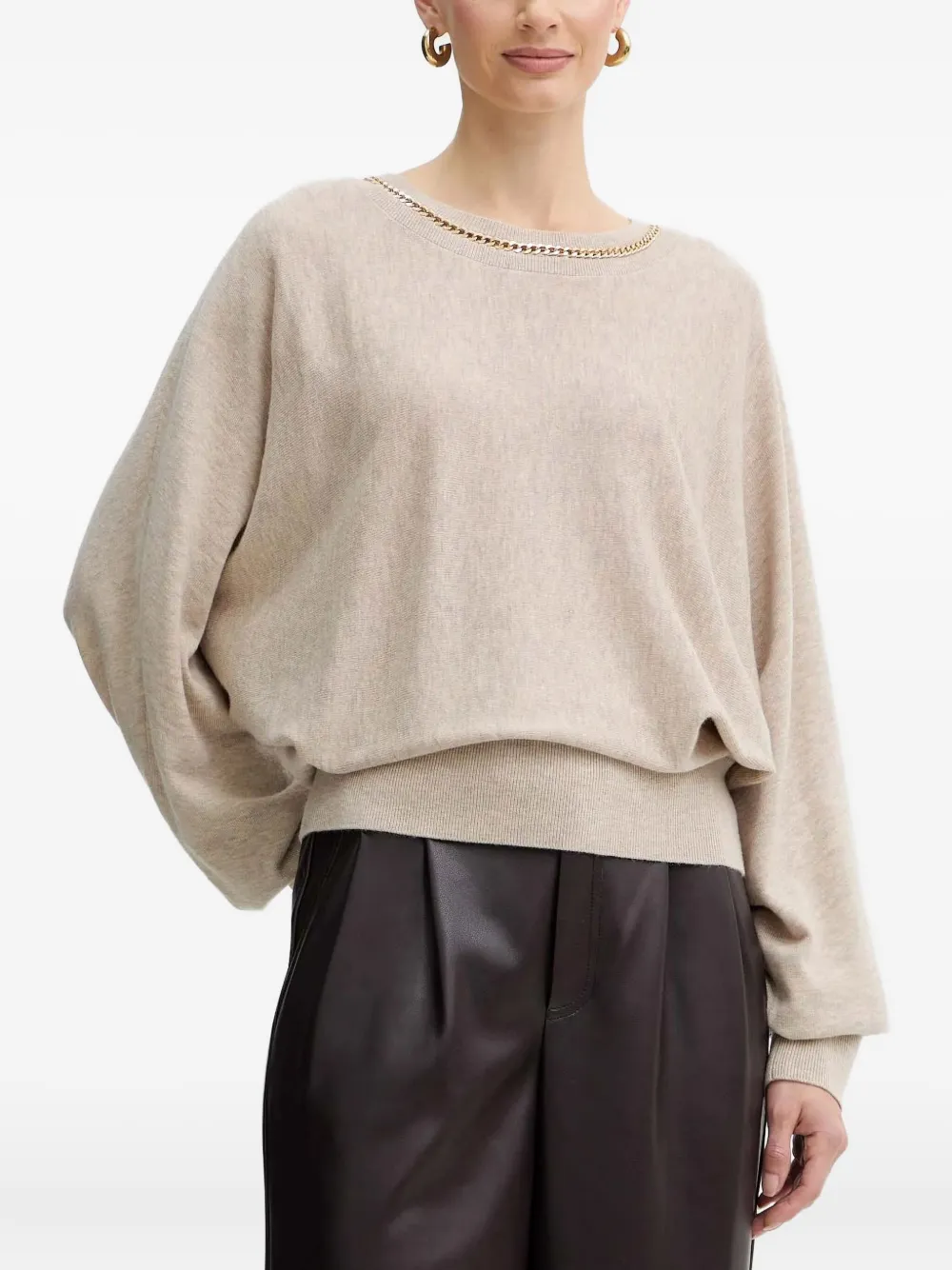 Guess Usa X Marciano Chain-detail Sweater In Neutral