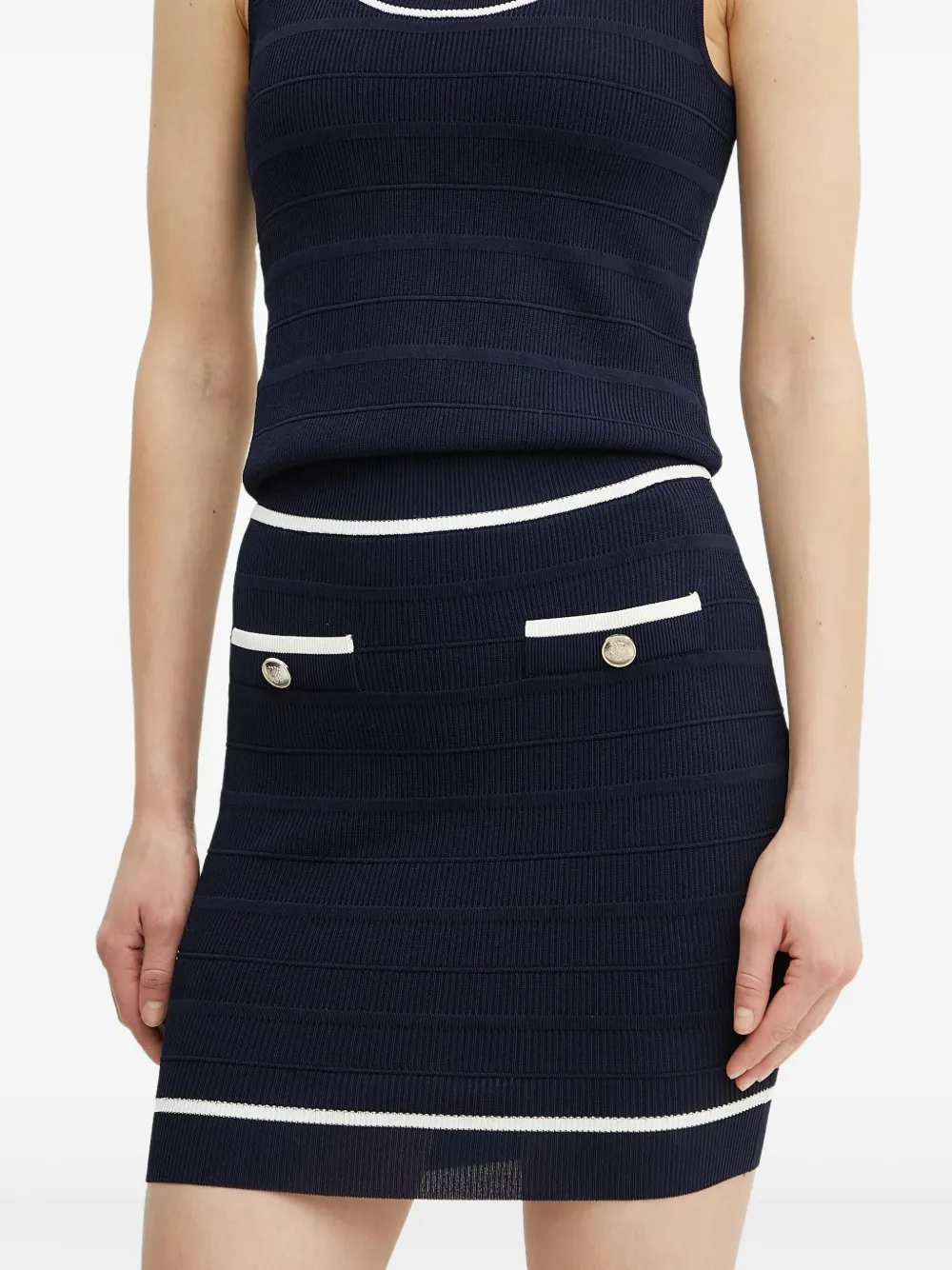 Marciano Button-detail Mini Skirt In Blue