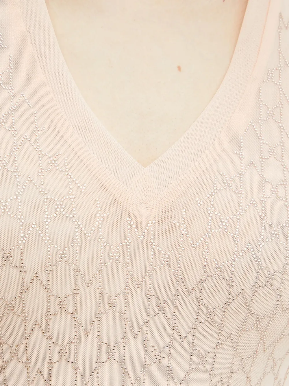 Marciano Aria V-neck Patterned T-shirt In Neutral