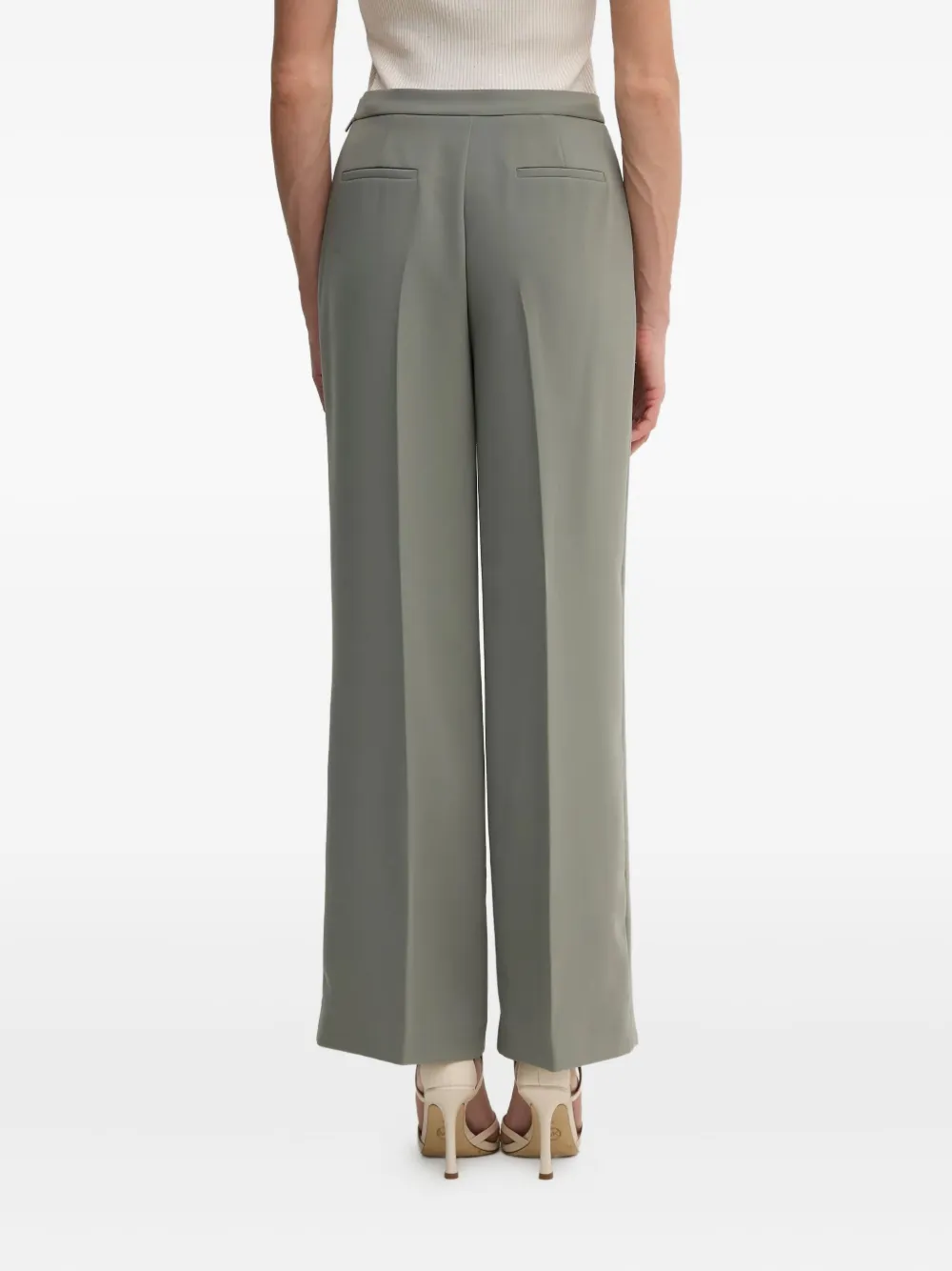 Guess Usa Buckle-detail Tailored Trousers In Green