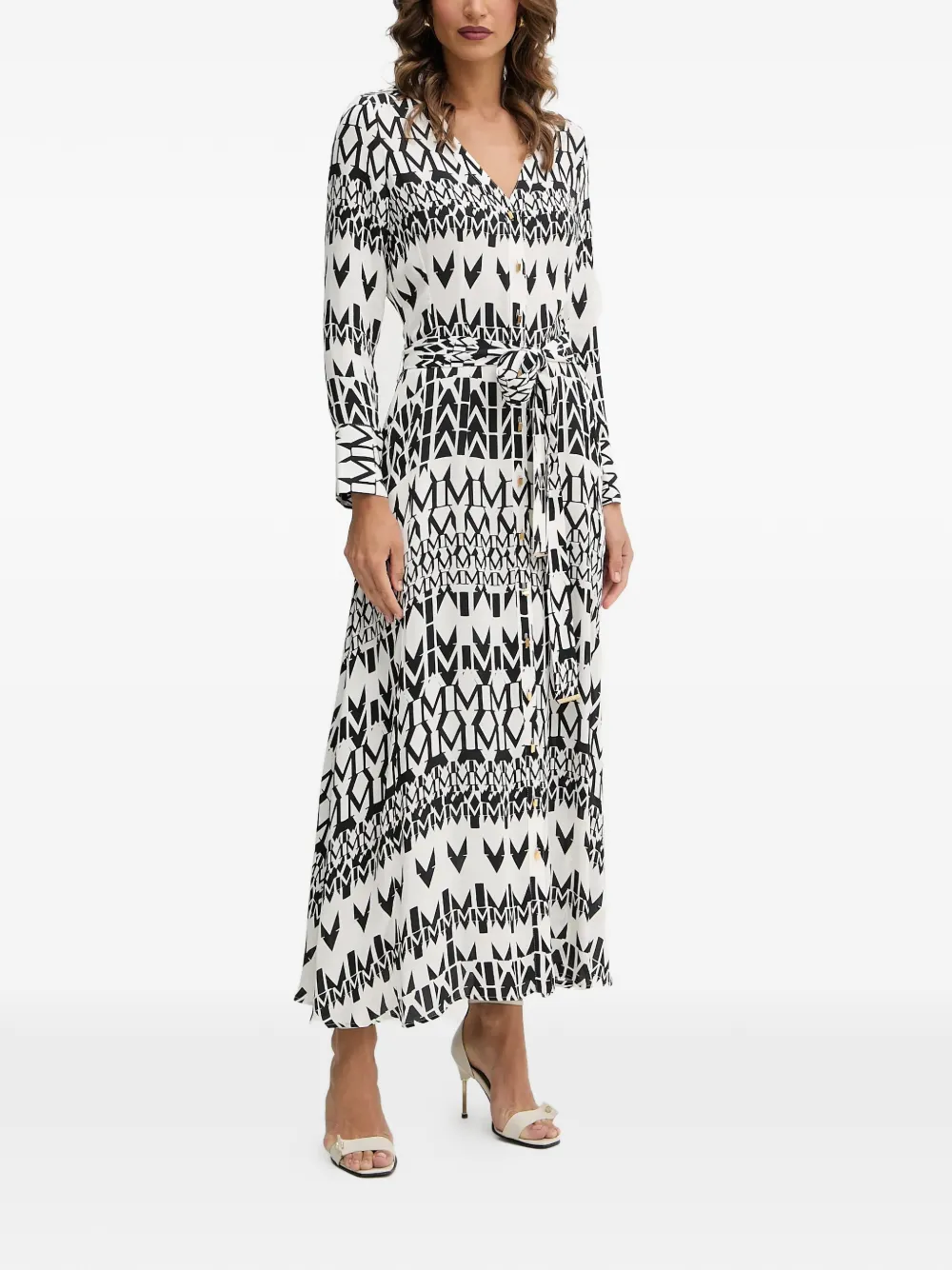 GUESS USA buttoned geometric-print maxi dress | White | Image 1
