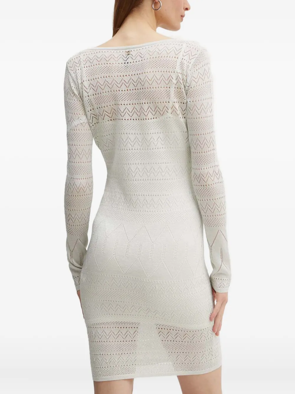 Guess Usa Long-sleeve V-neck Midi Dress In White