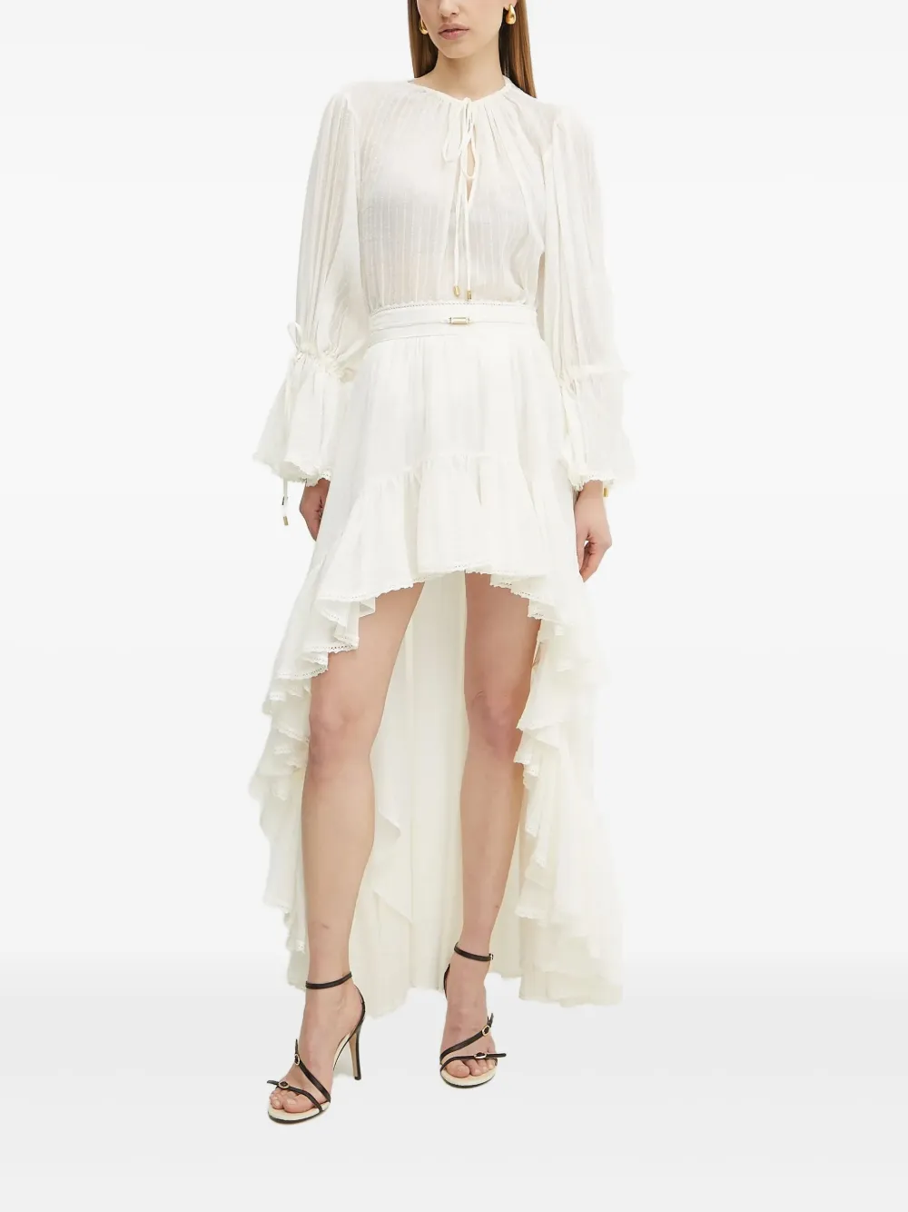 Marciano Elsa tie ruffled blouse - Wit