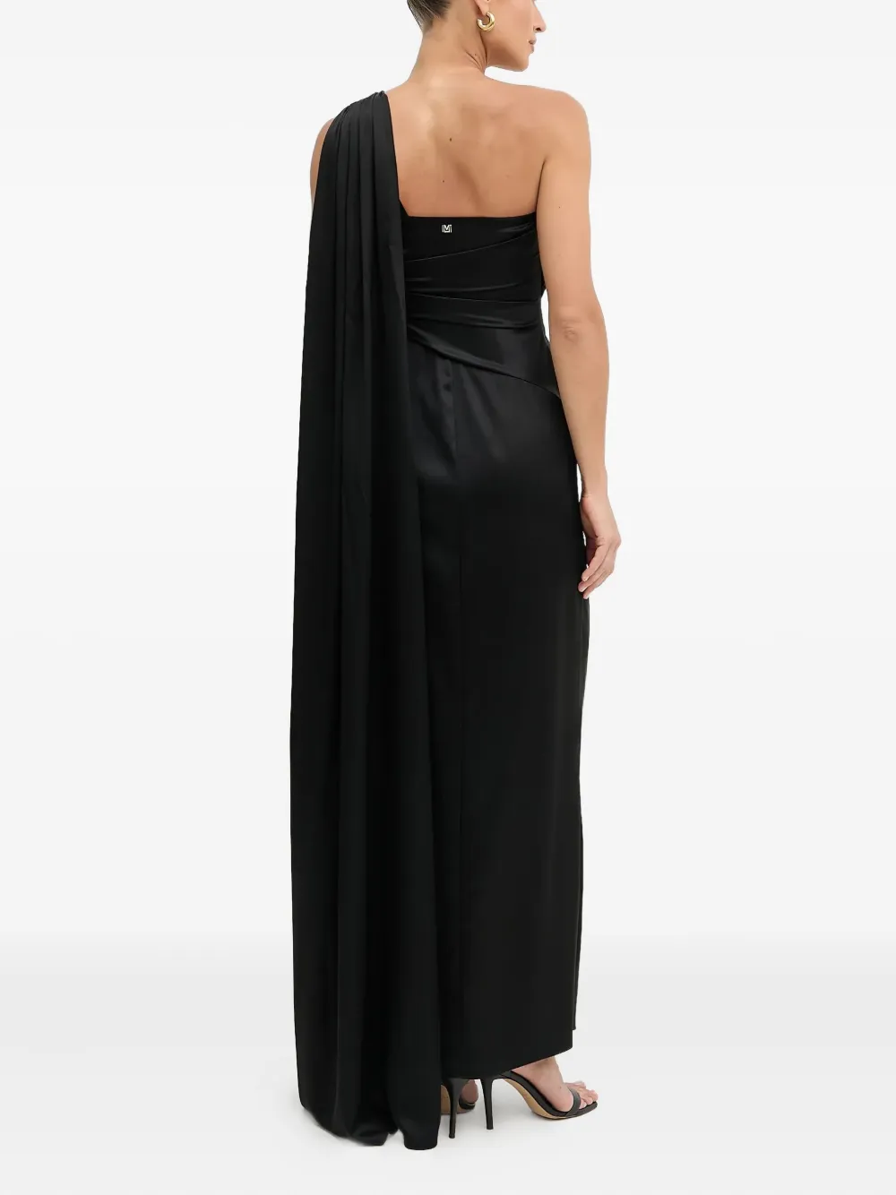 Marciano One-shoulder Draped Maxi Dress In Black