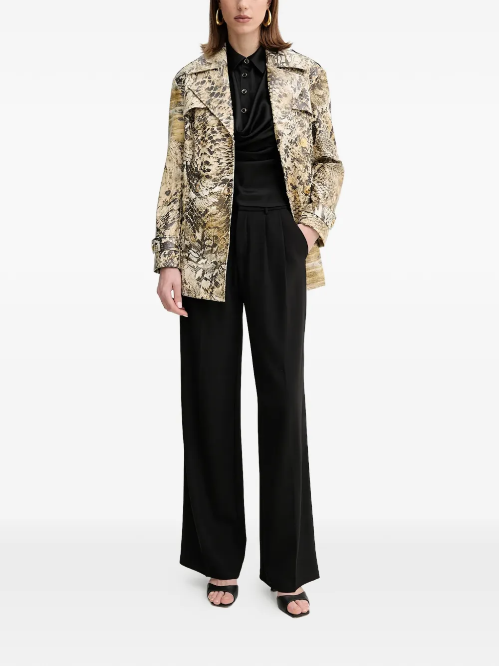 MARCIANO by GUESS belted snakeskin-pattern coat | Double Breasted & Peacoats | Image 2