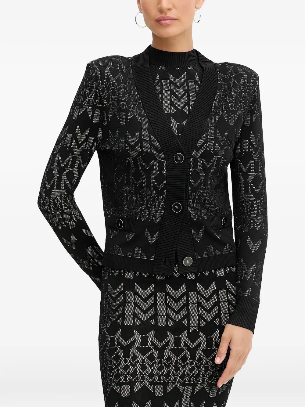 MARCIANO by GUESS button patterned cardigan | Black | Image 1