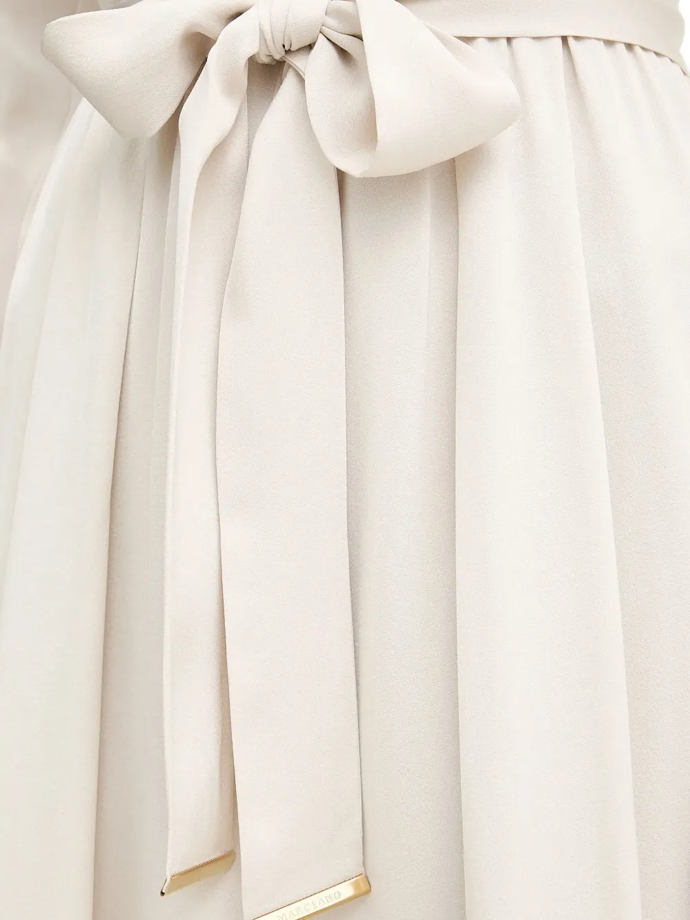 Marciano Keyhole Belted Mini Dress In White