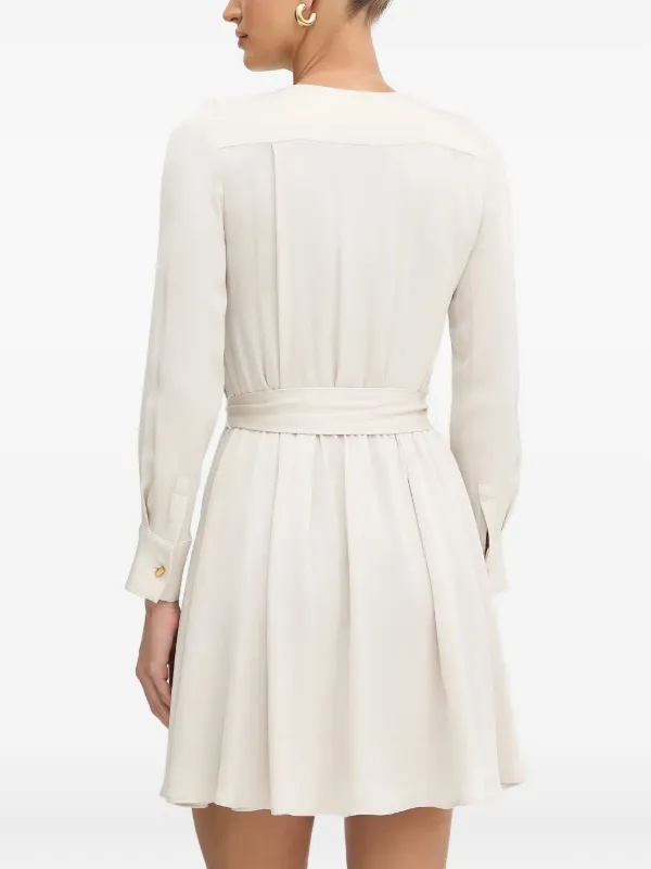 marciano by guess white pleated dress MARCIANO by GUESS Marciano belted midi dress