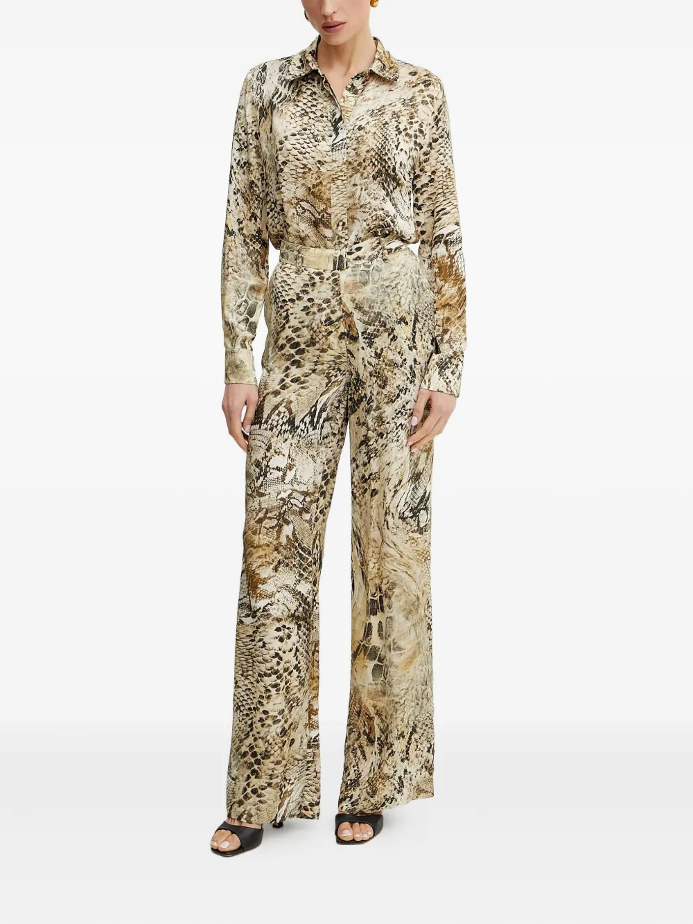  Marciano By Guess Melissa Buttoned Animal-print Shirt - Neutrals 
