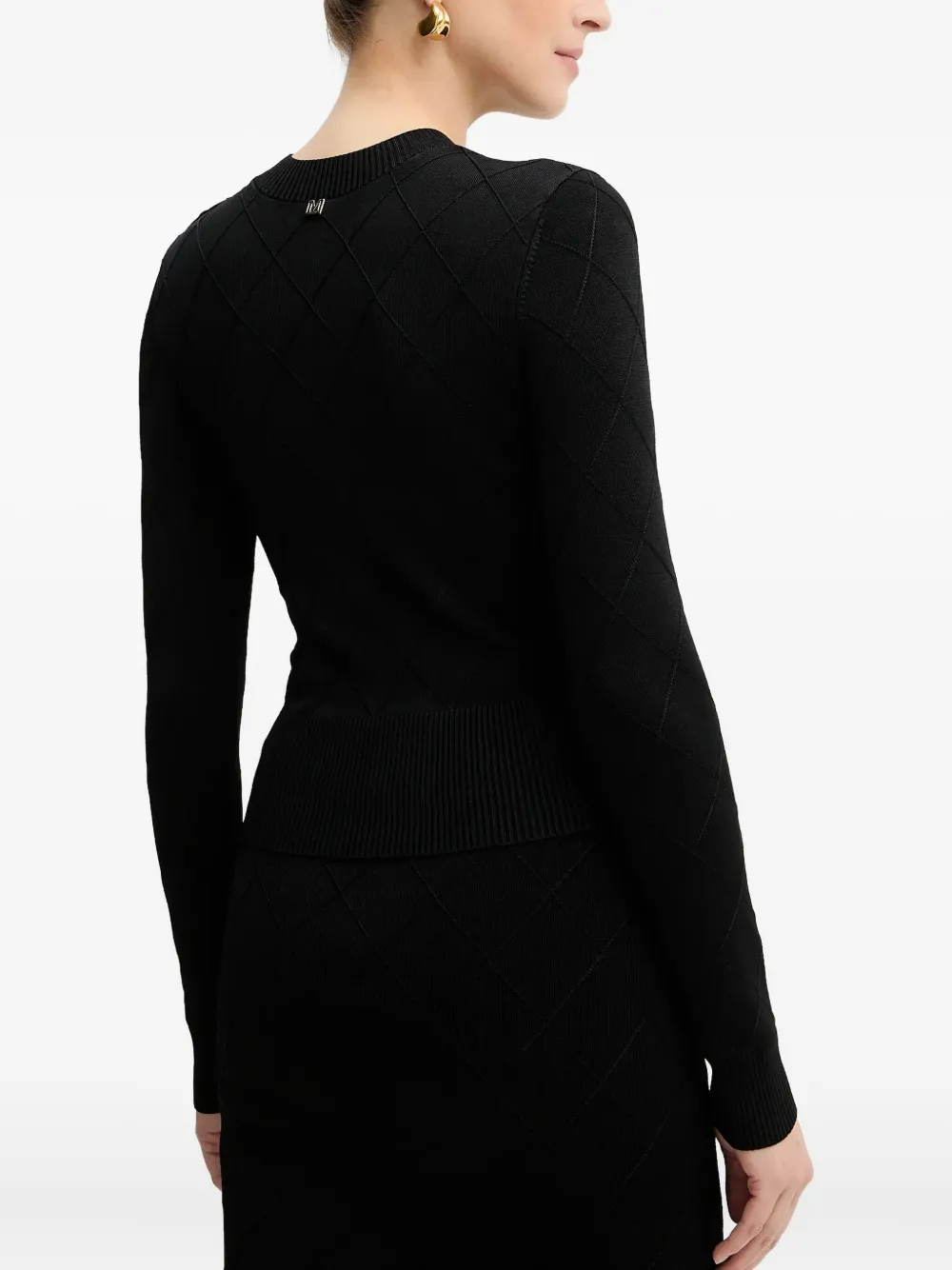 Marciano Diamond-effect Button Sweater In Black