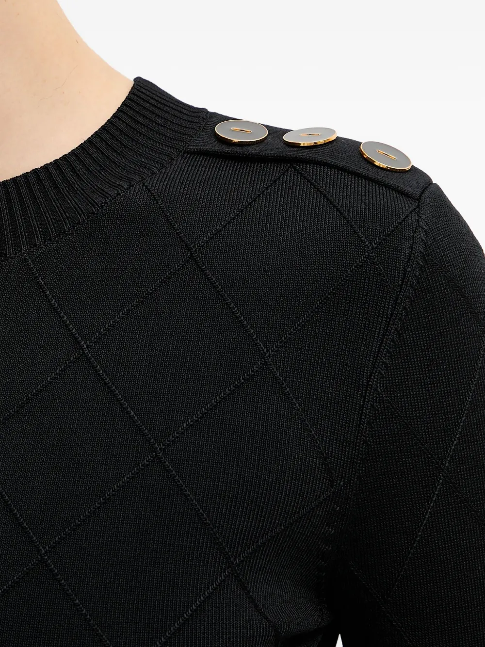 Marciano Diamond-effect Button Sweater In Black