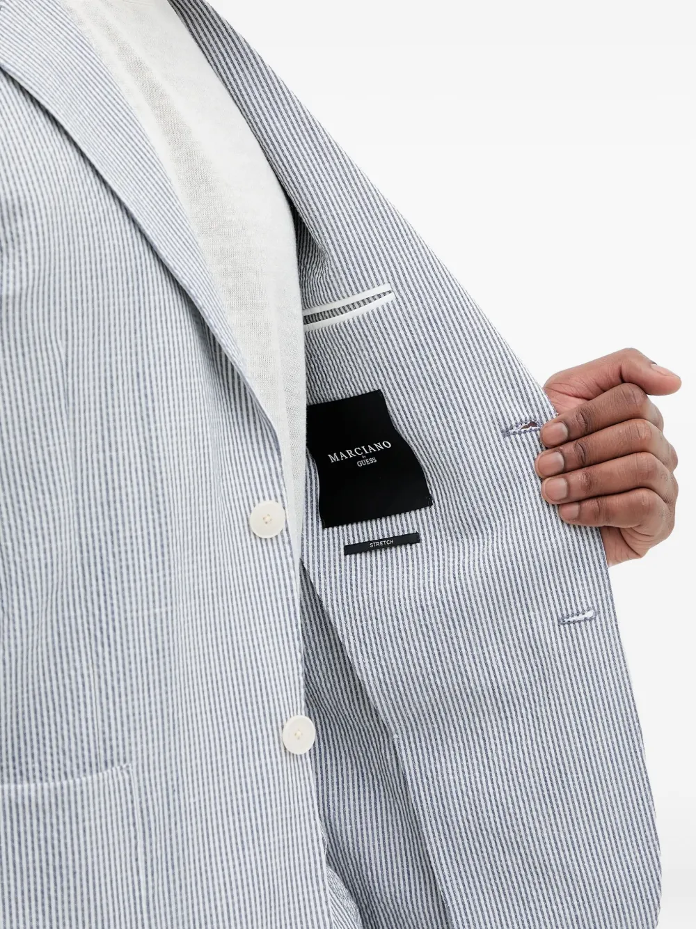 Marciano Striped Blazer In Blue