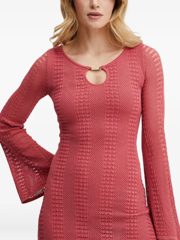 MARCIANO By GUESS cut-out long-sleeve Mini Dress | Pink | FARFETCH