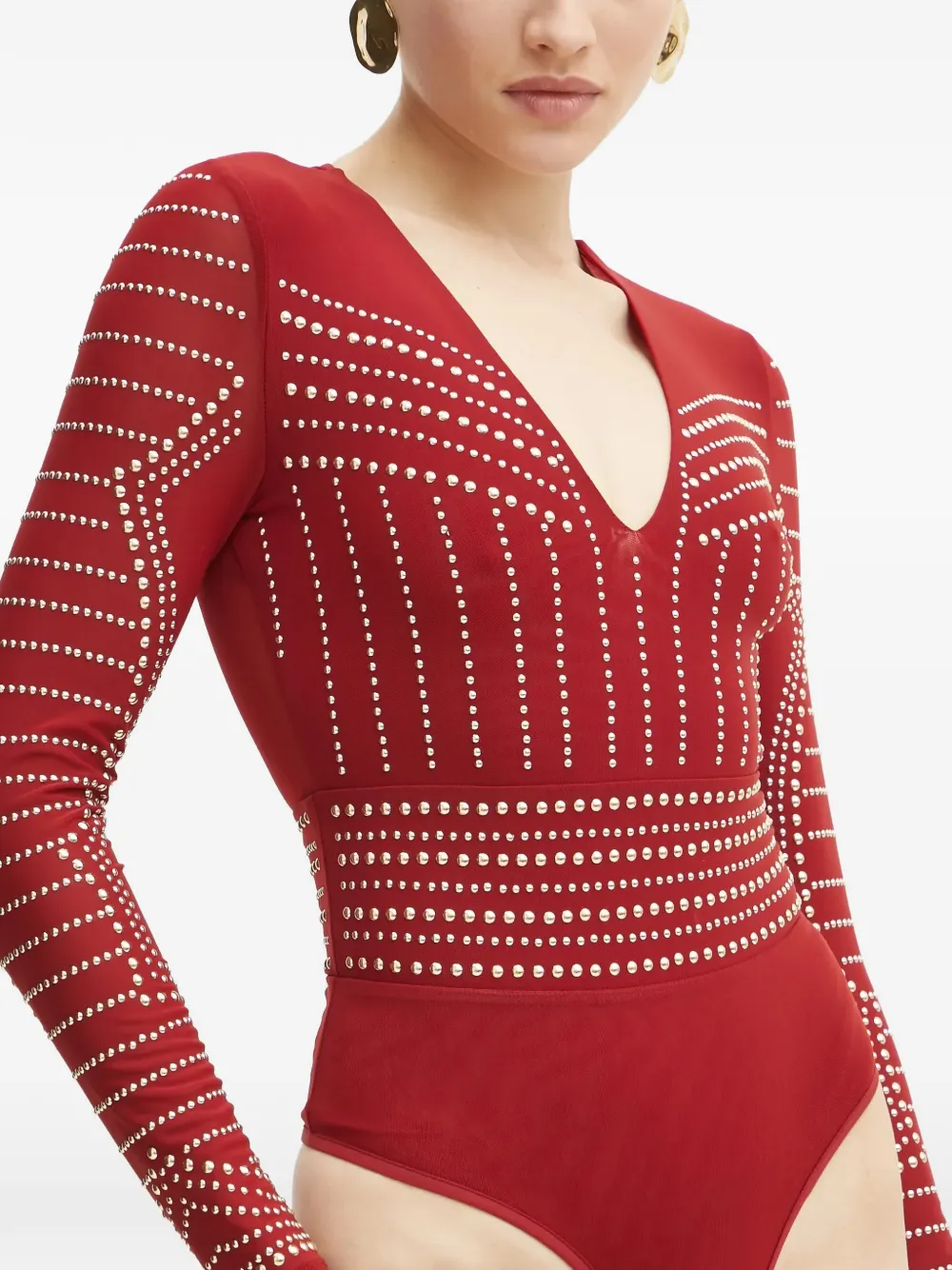 MARCIANO by GUESS Body met V-hals en studs Rood