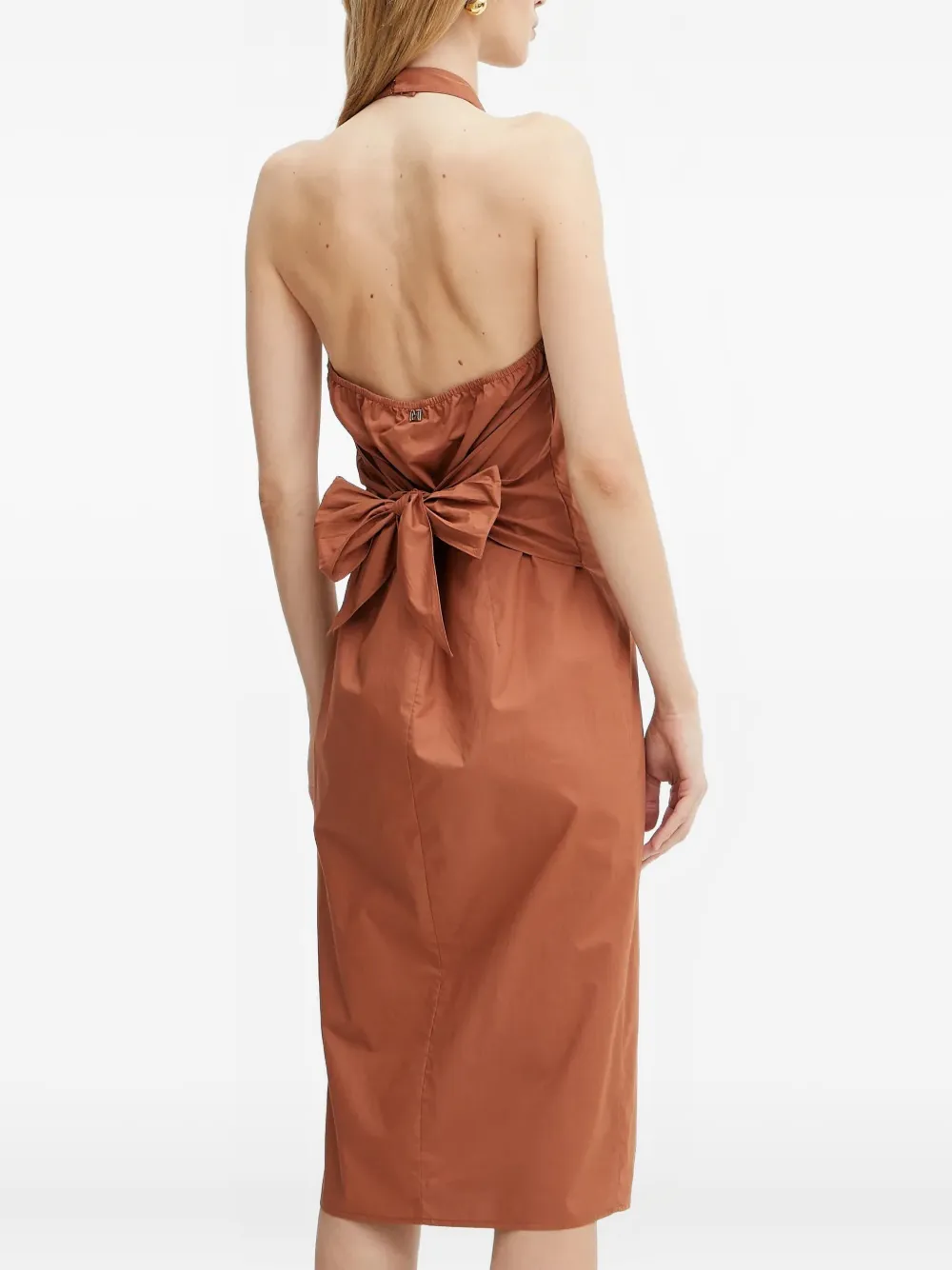 Marciano Pat Buttoned Bow Dress In Orange