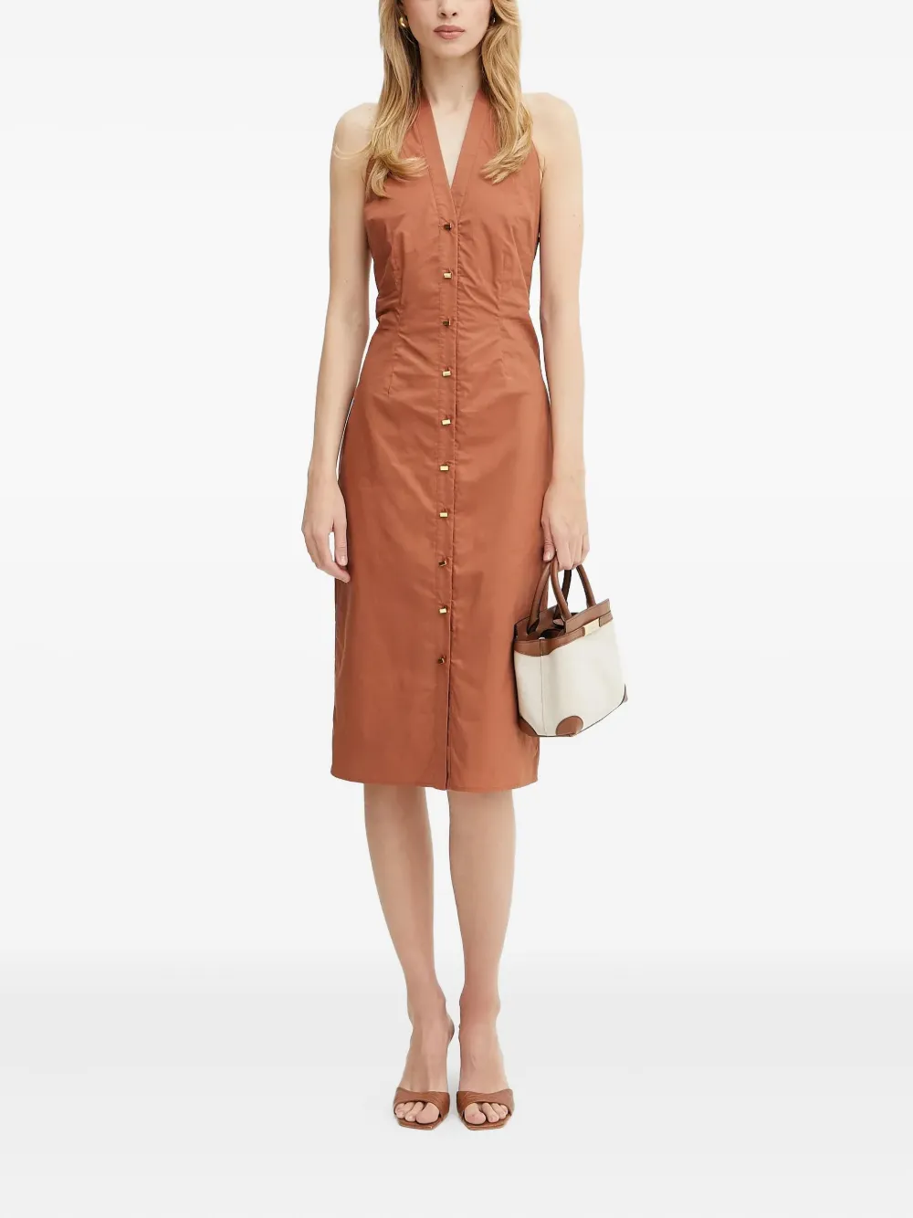 Marciano Pat buttoned bow dress - Bruin
