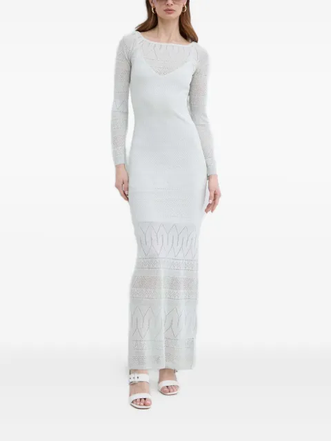 Marciano long-sleeve crochet maxi dress