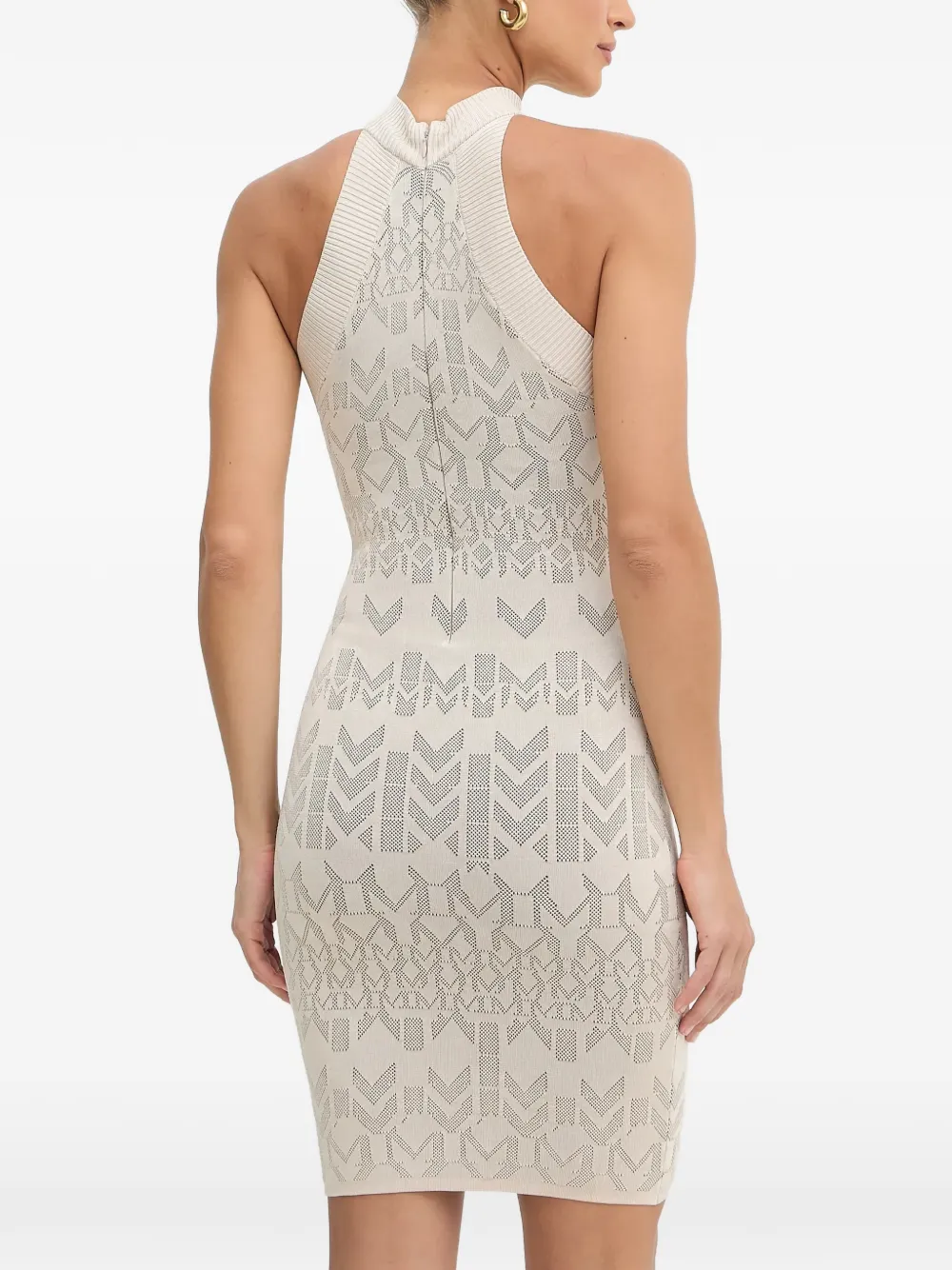 Pattern Halterneck Mini Dress