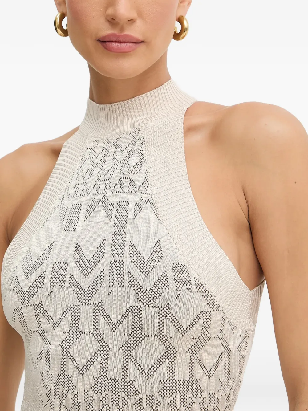 Pattern Halterneck Mini Dress