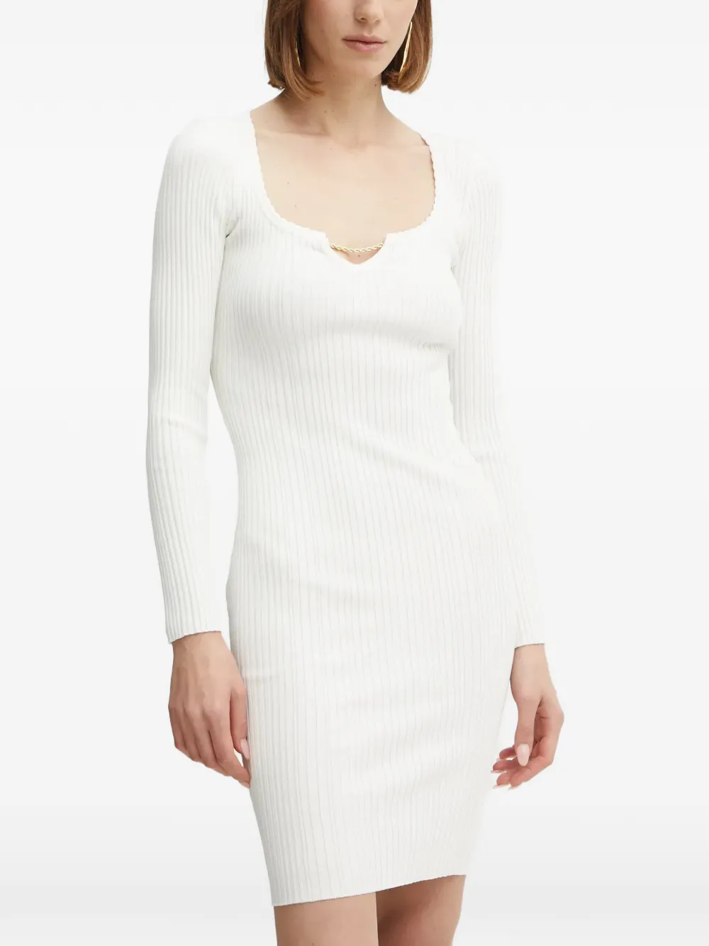 MARCIANO by GUESS chain-detail ribbed mini dress | White | Image 1