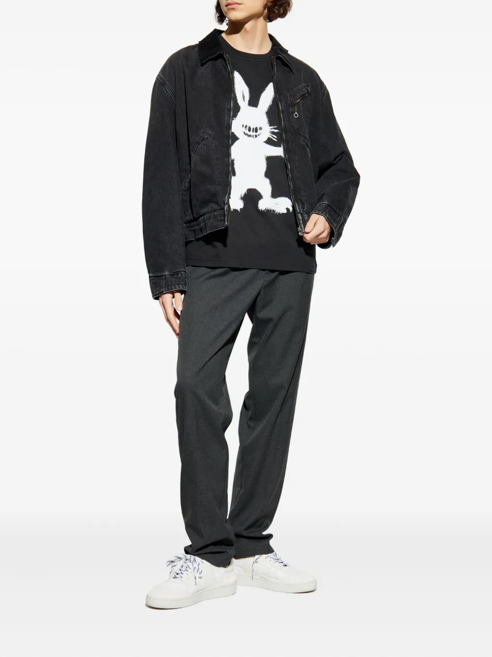 PS Paul Smith rabbit-print T-shirt - Zwart