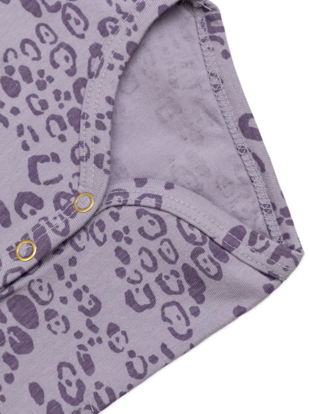 Mini Rodini Leopard-pattern Babysuit In Purple