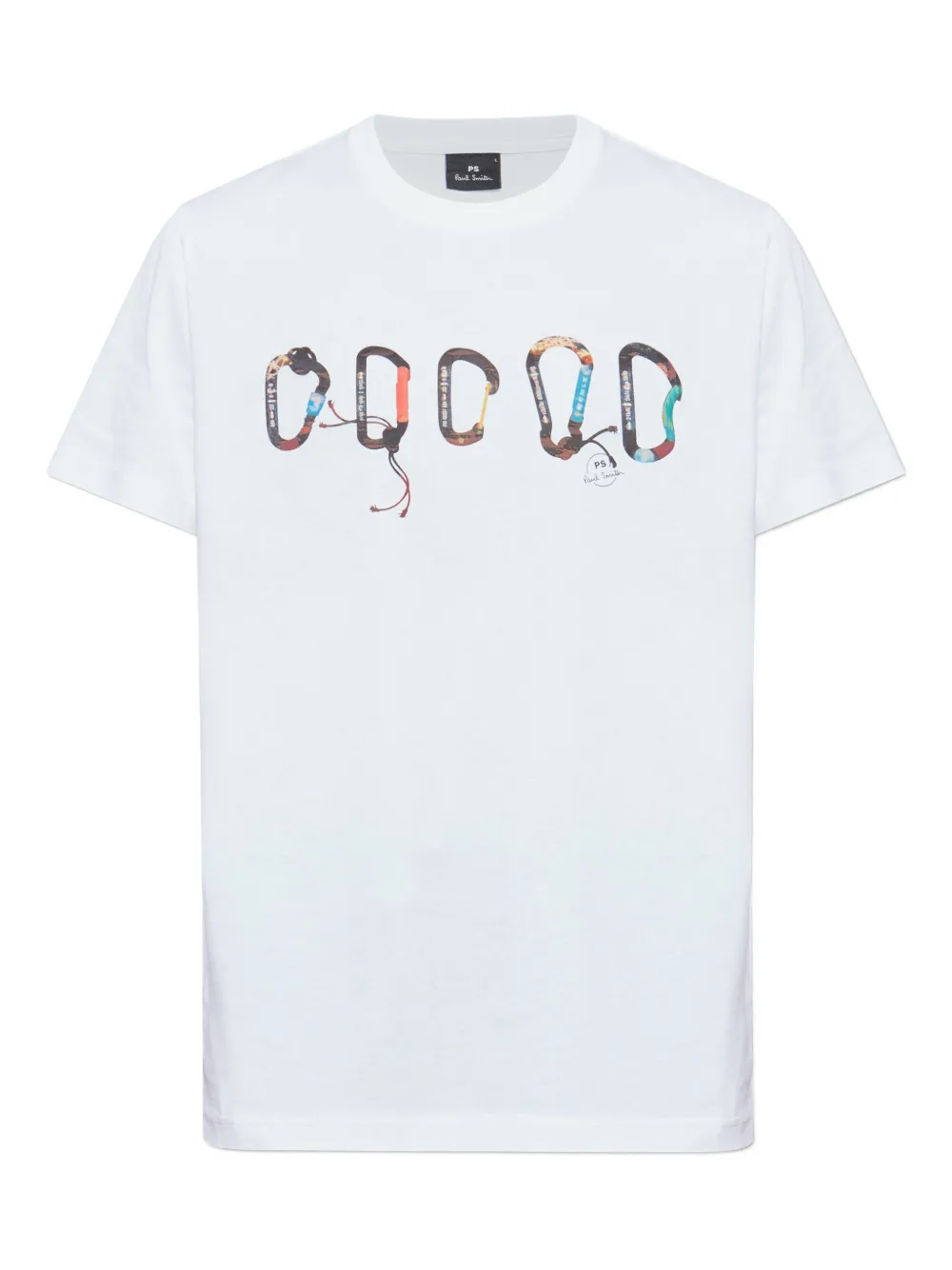 Ps By Paul Smith Carabiner-print T-shirt In White
