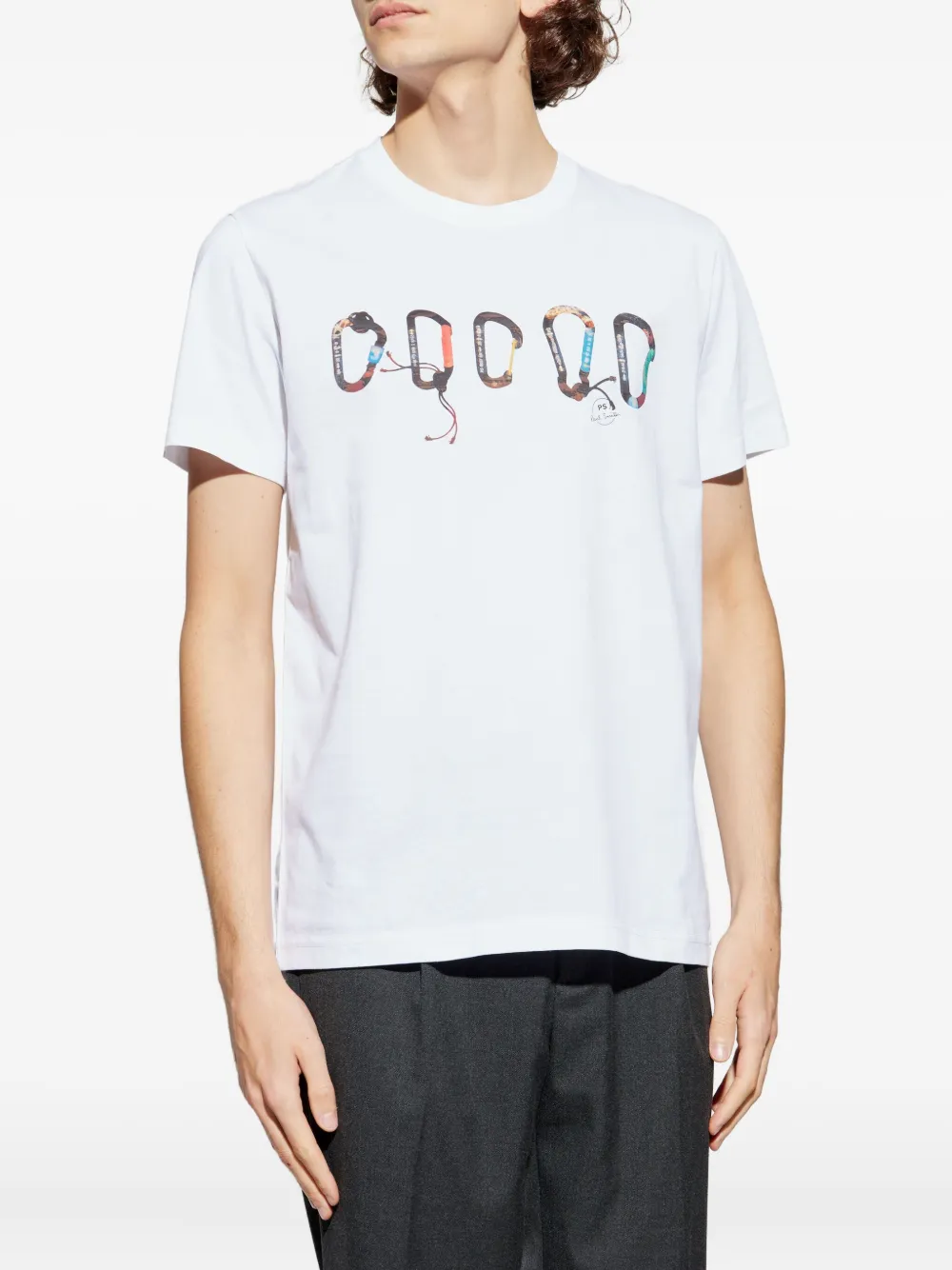 Ps By Paul Smith Ps Paul Smith Carabiner Organic Cotton T-shirt In White